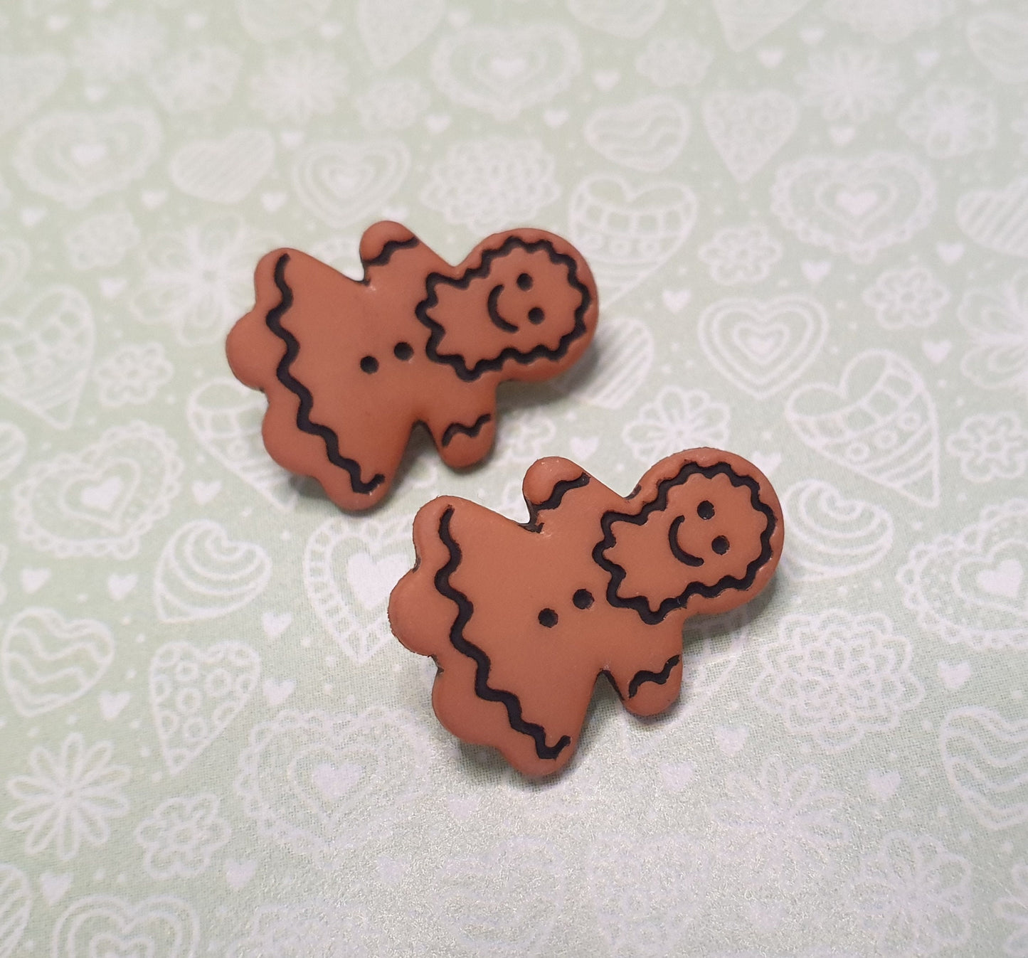 Gingerbread Ladies, Women Stud Earrings. Studs, Hypoallergenic, Allergy, Lead, Nickel Free. Christmas, Xmas, Gift
