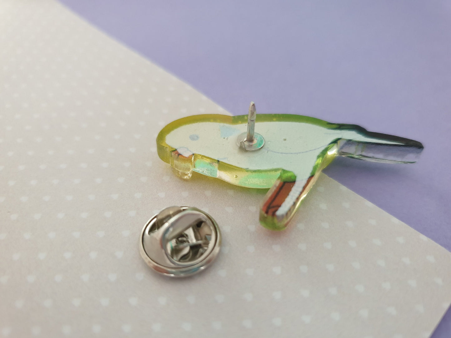 Budgie Pin with Glitter Detail. Budgerigar, Bird, Pet, Lapel Pin.
