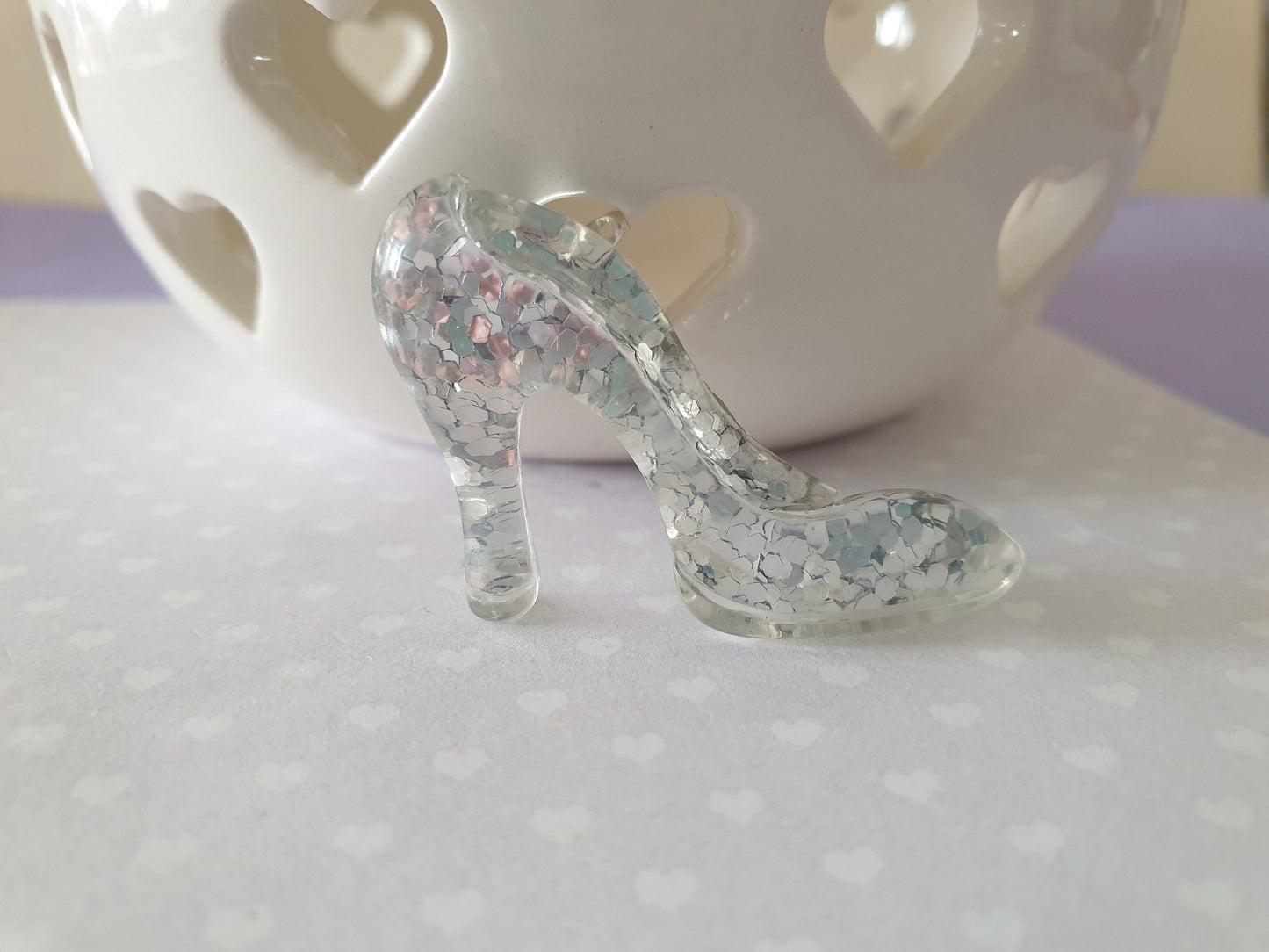 High Heel Shoe Brooch with Glitter Or Butterfly Detail. Mothers Day Gift, Stocking Filler
