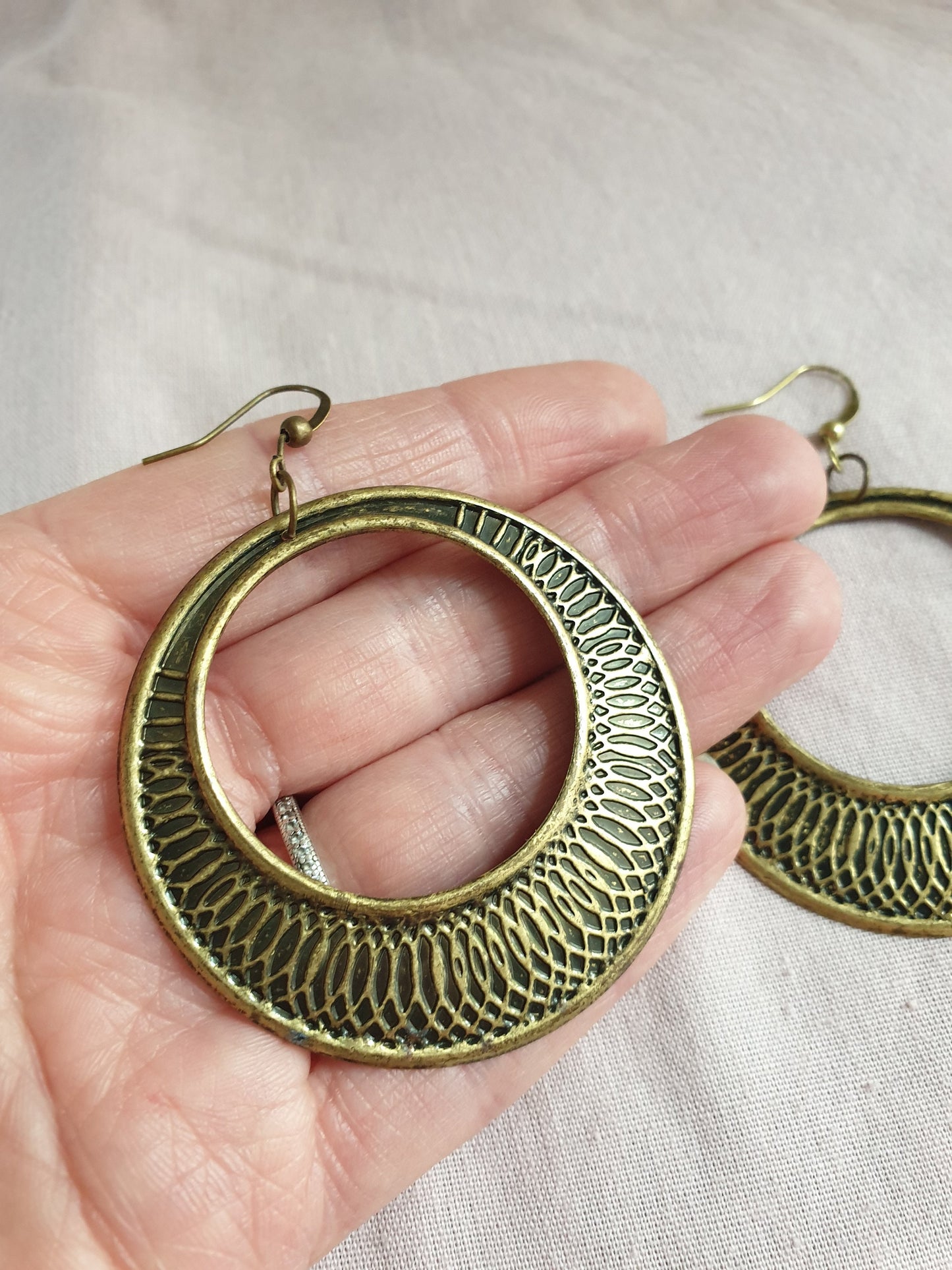 Bronze Tone Ring Earrings. Hypoallergenic, Nickel Free Earrings. Upcycled Recycled Earrings Jewellery Jewelry