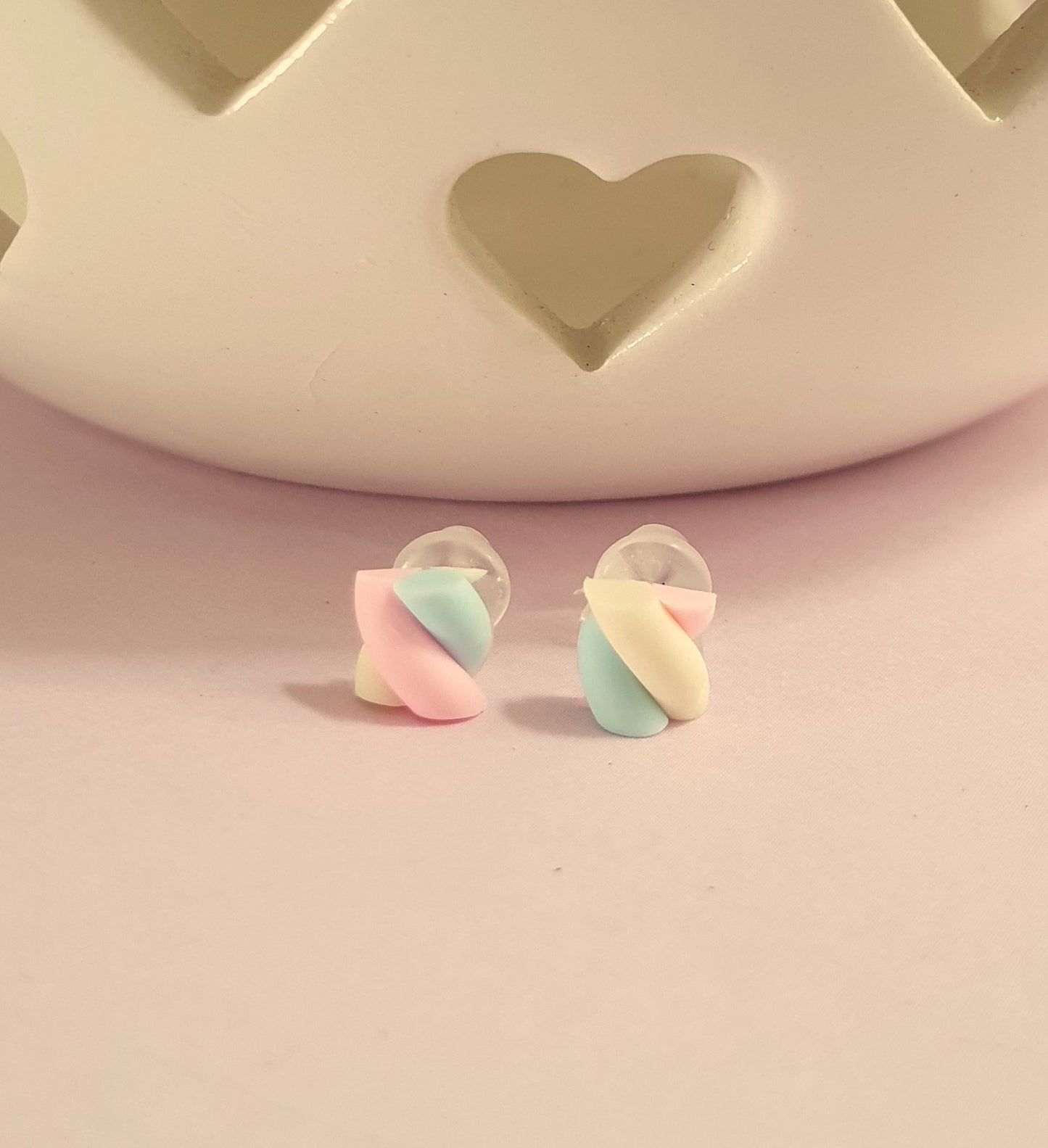 Mini Marshmallow Stud Earrings. Hypoallergenic, Allergy and Nickel Free. Candy Lover Gift, Sweet Gift, Candy Earrings, Quirky Studs