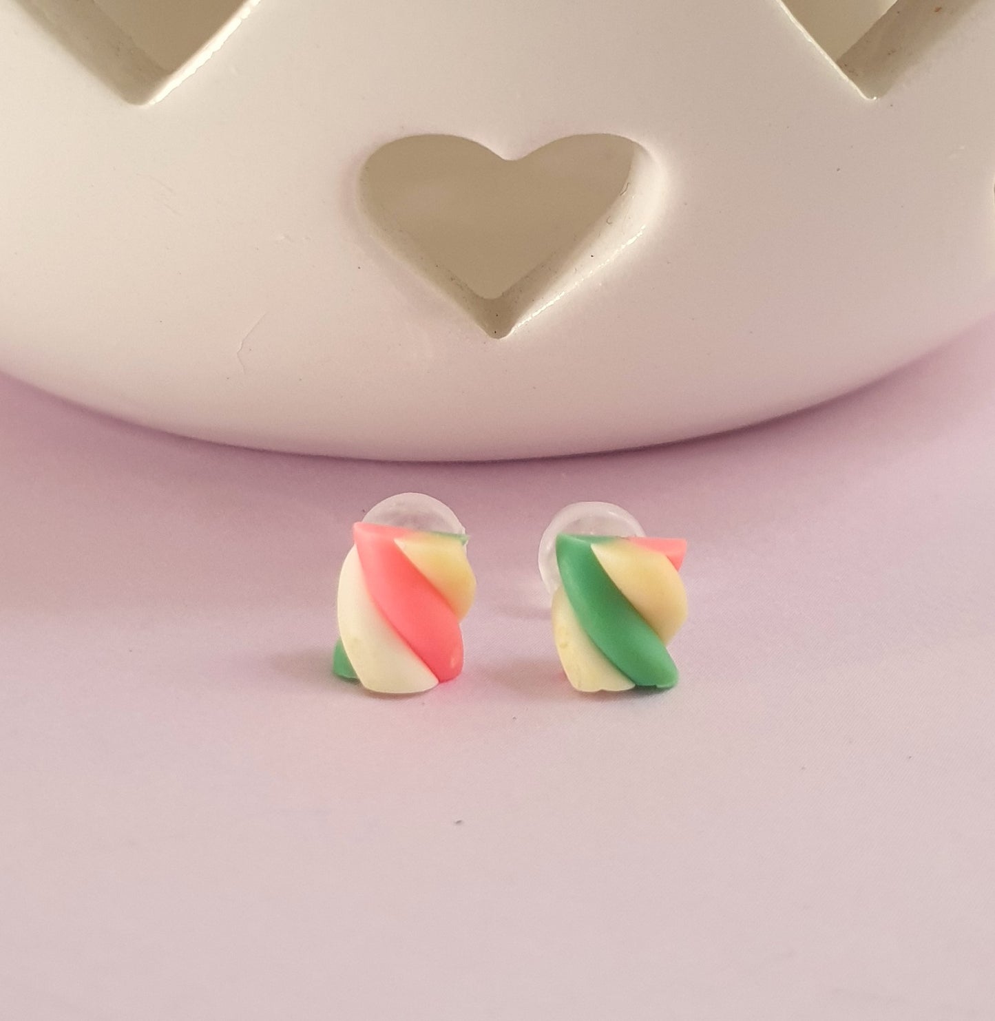 Mini Marshmallow Stud Earrings. Hypoallergenic, Allergy and Nickel Free. Candy Lover Gift, Sweet Gift, Candy Earrings, Quirky Studs