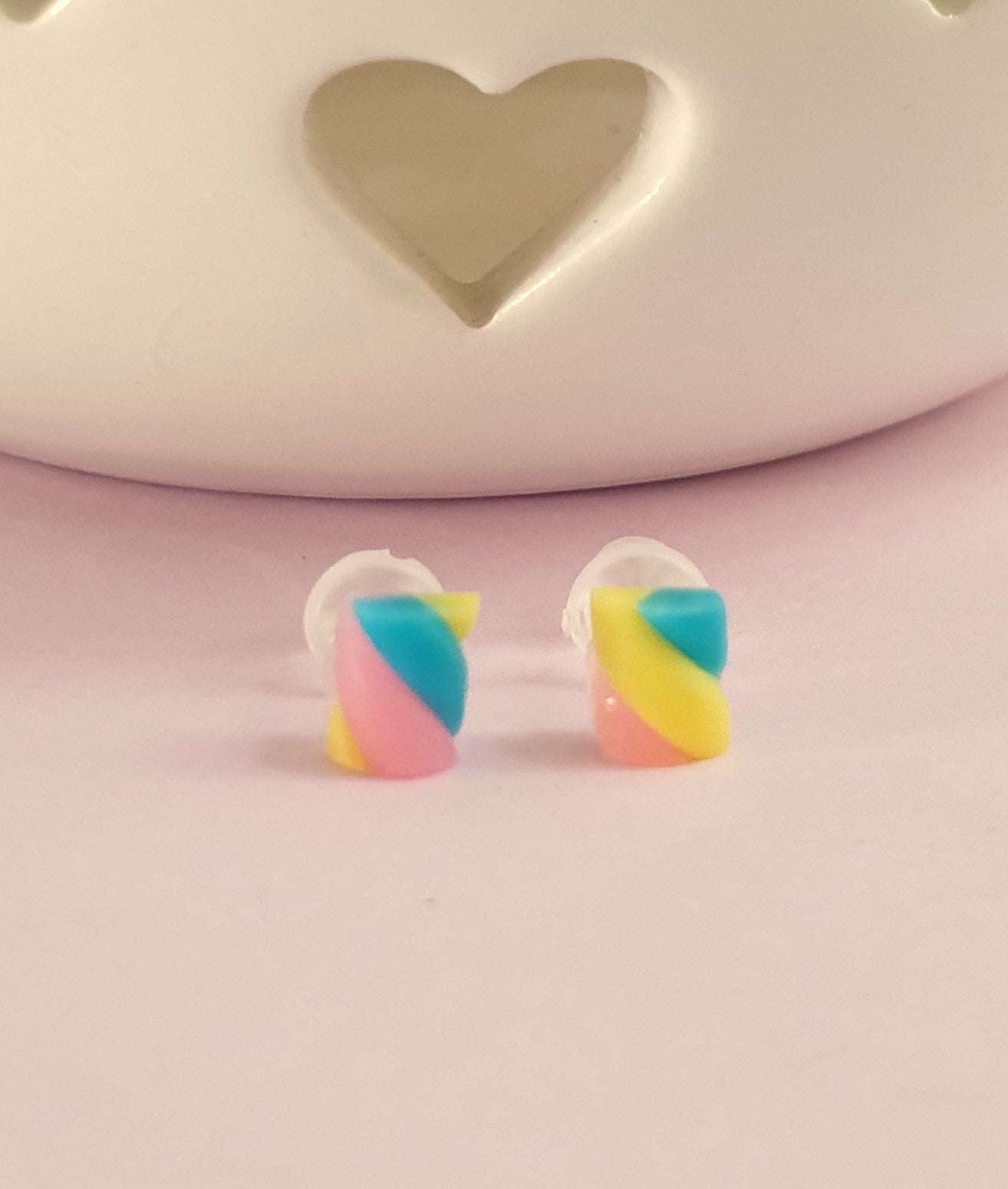 Mini Marshmallow Stud Earrings. Hypoallergenic, Allergy and Nickel Free. Candy Lover Gift, Sweet Gift, Candy Earrings, Quirky Studs