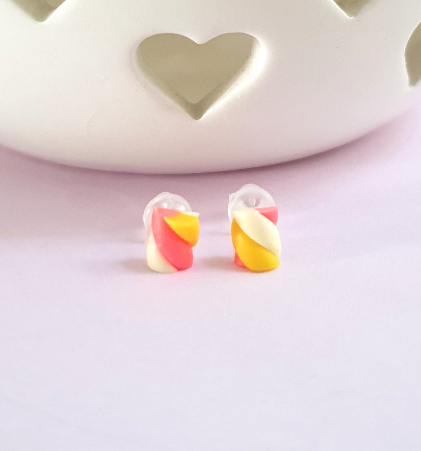 Mini Marshmallow Stud Earrings. Hypoallergenic, Allergy and Nickel Free. Candy Lover Gift, Sweet Gift, Candy Earrings, Quirky Studs