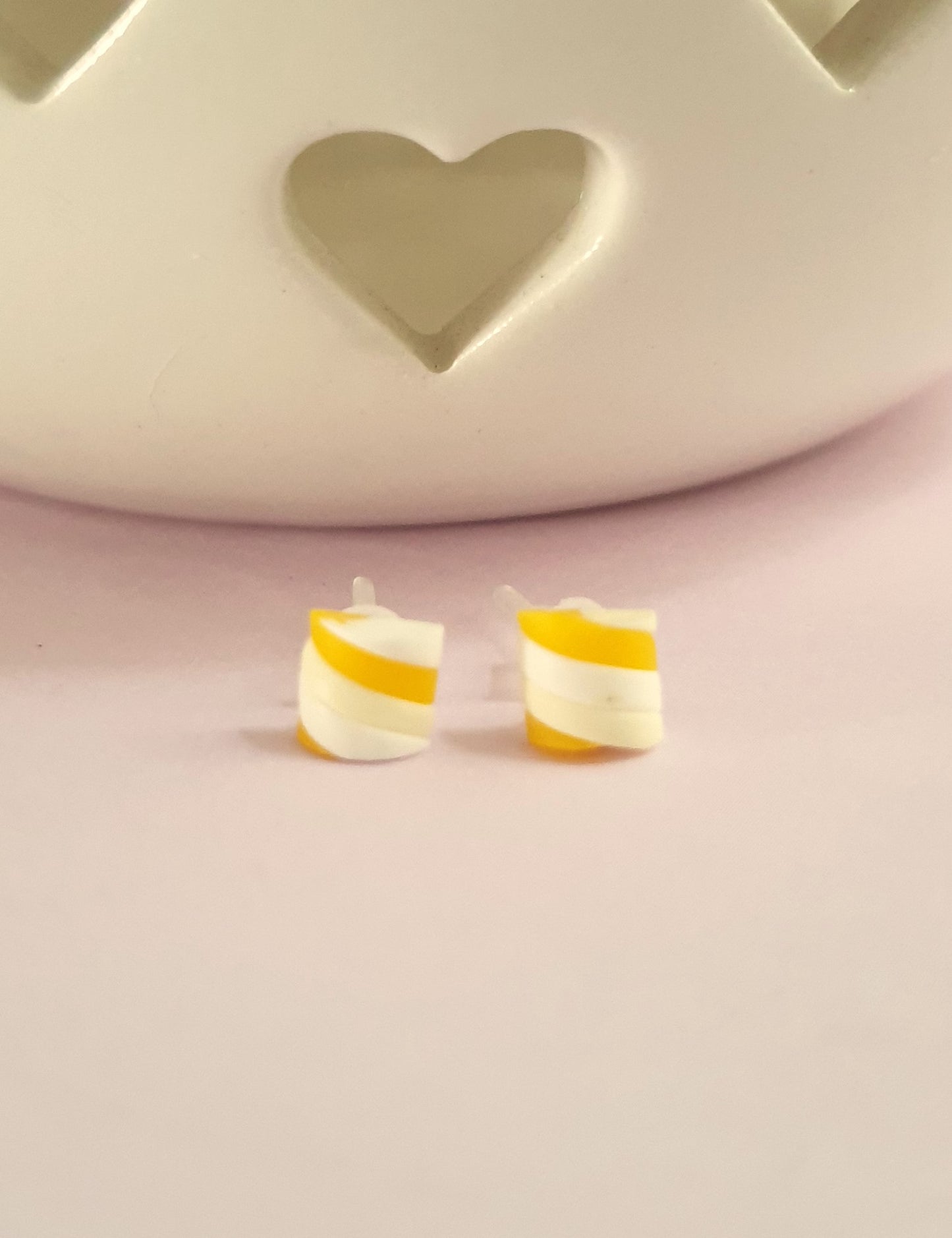 Mini Marshmallow Stud Earrings. Hypoallergenic, Allergy and Nickel Free. Candy Lover Gift, Sweet Gift, Candy Earrings, Quirky Studs