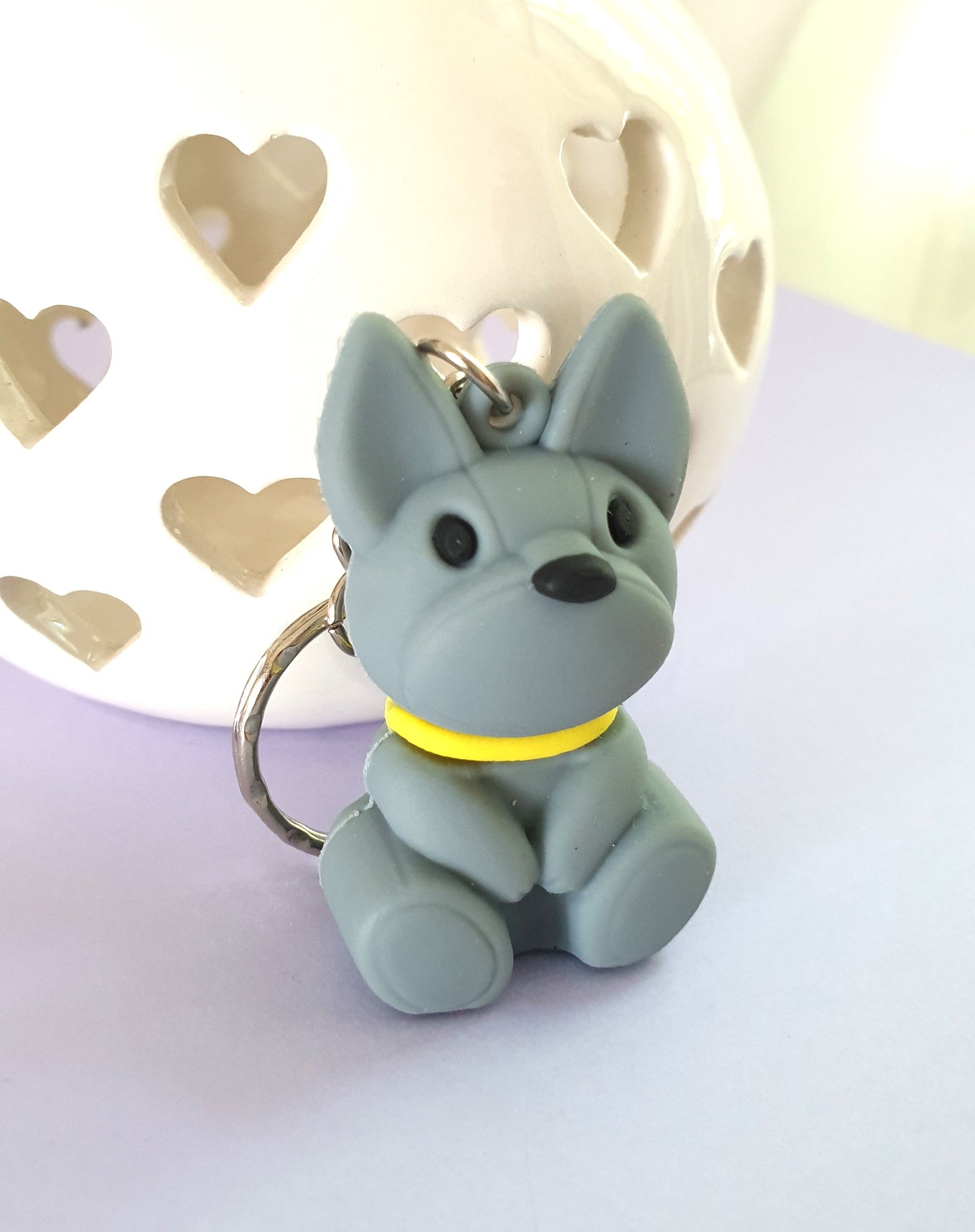 Schnauzer Dog Keyring. Cute Dog Keychain