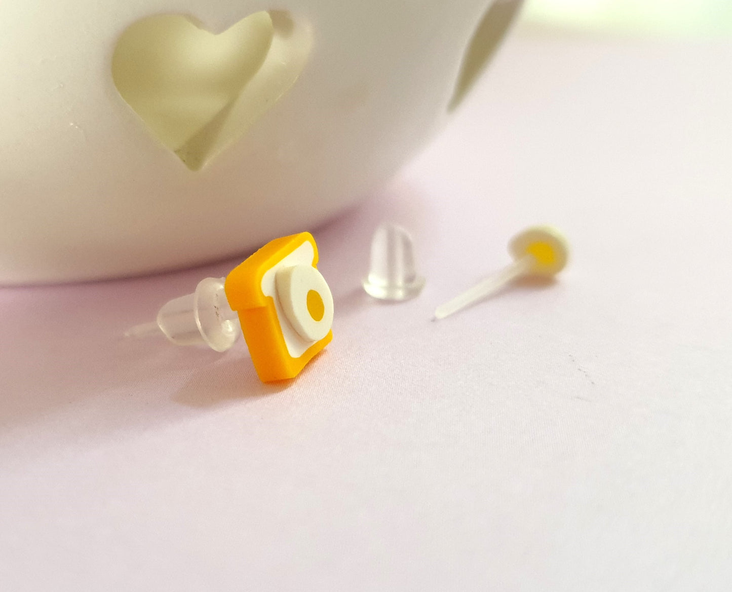 Egg on Toast Hypoallergenic Stud Earrings. Quirky Earrings. Egg Earrings. Foodie Jewellery Jewelry