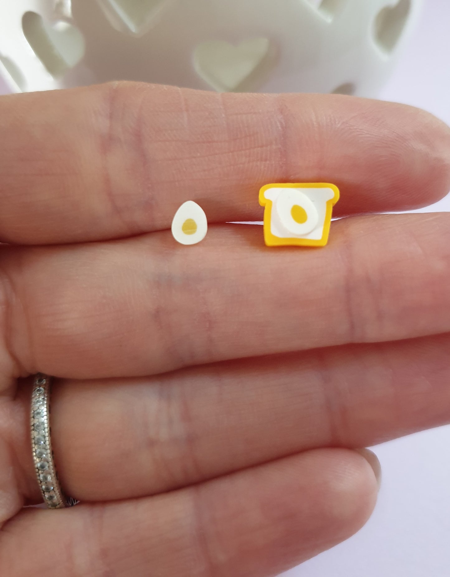 Egg on Toast Hypoallergenic Stud Earrings. Quirky Earrings. Egg Earrings. Foodie Jewellery Jewelry