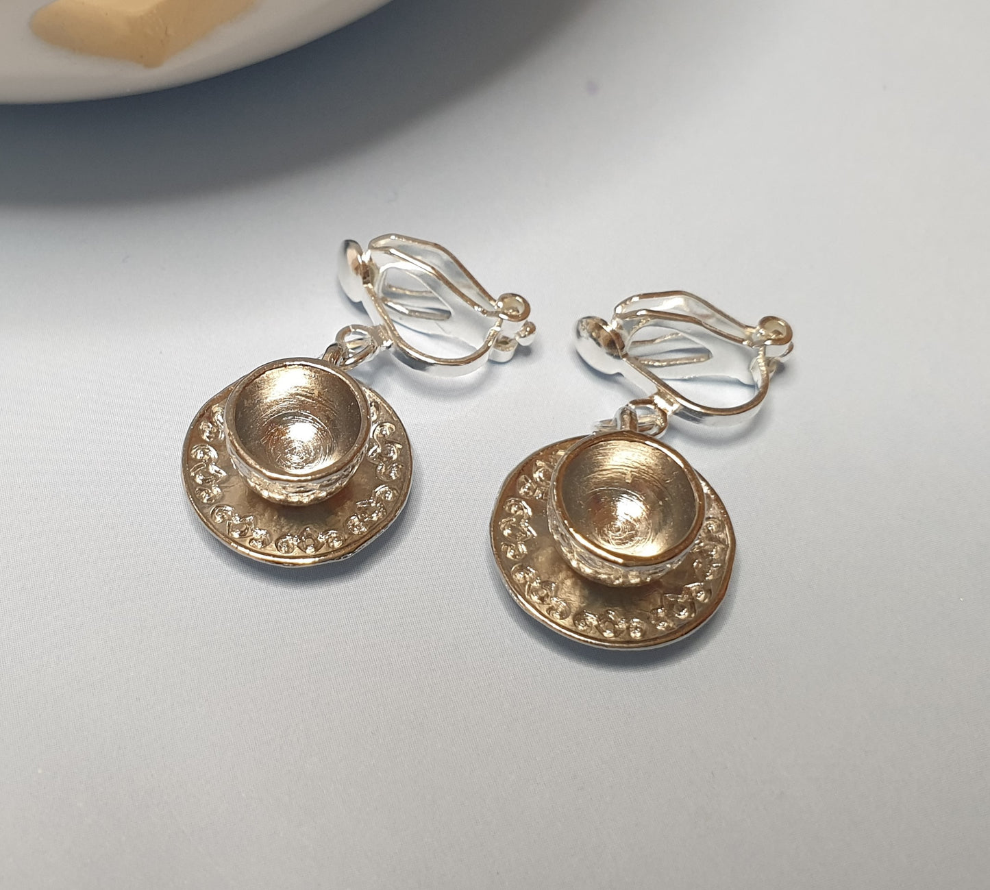 Tea For Two Necklace and Earring Set. Nickel Free Wires or Clip Ons