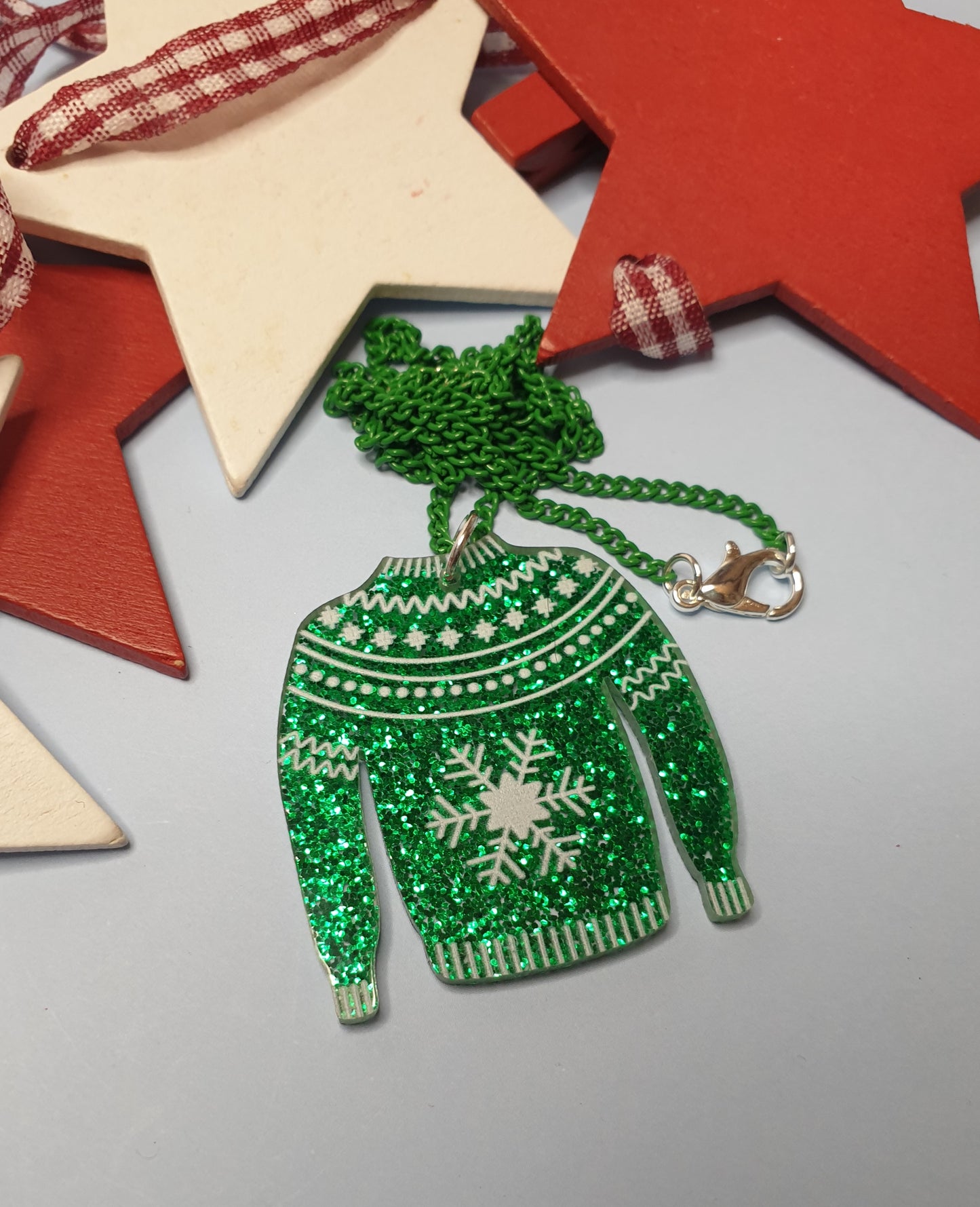 Glitter Christmas Jumper Necklace