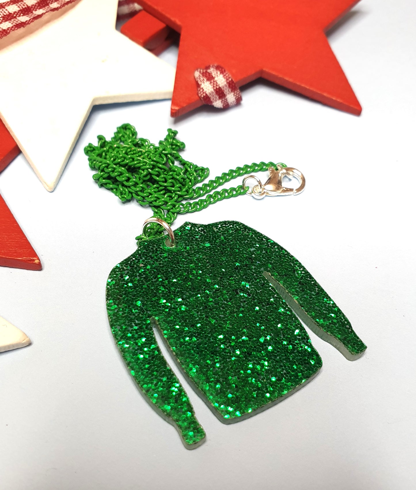 Glitter Christmas Jumper Necklace