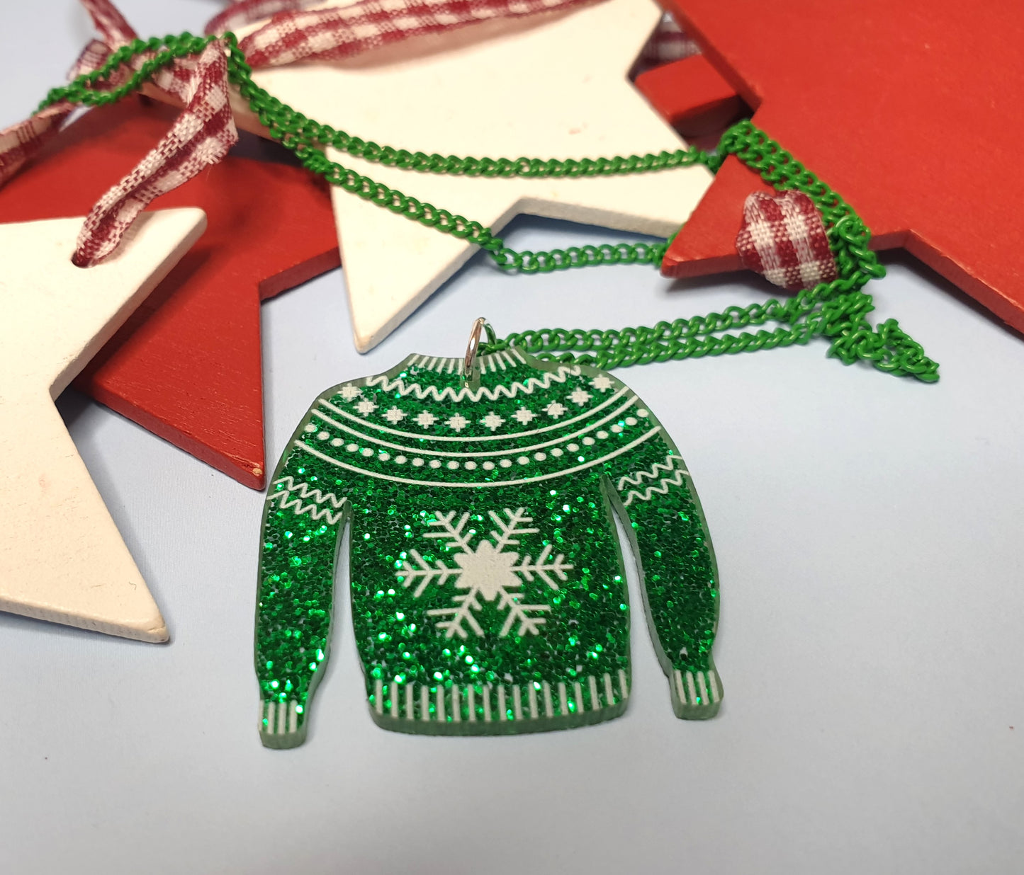 Glitter Christmas Jumper Necklace