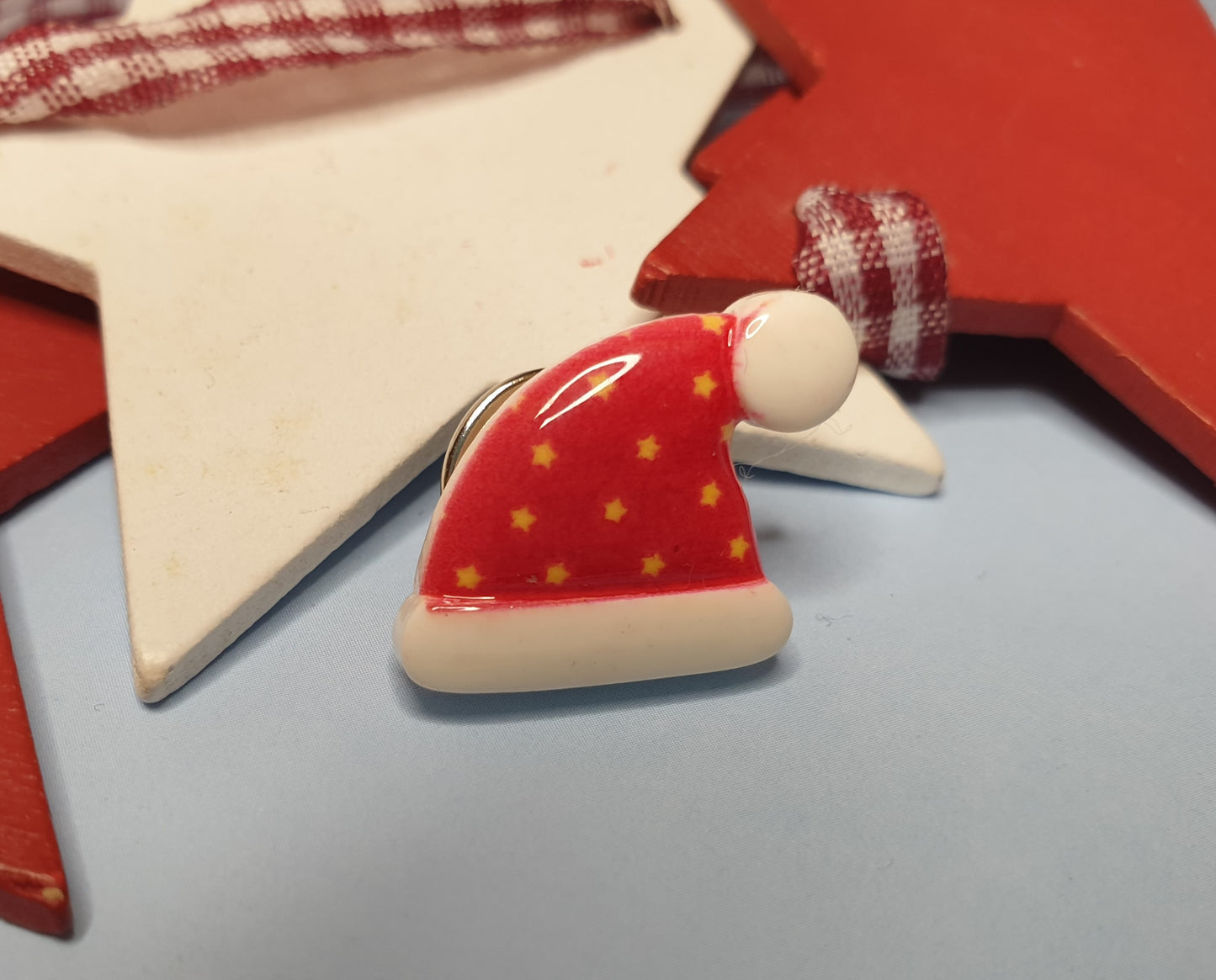 Cute Christmas Pins. Christmas Pin Badge, Lapel Pin, Penguin, Gingerbread, Santa Hat, Rudolph, Christmas Tree