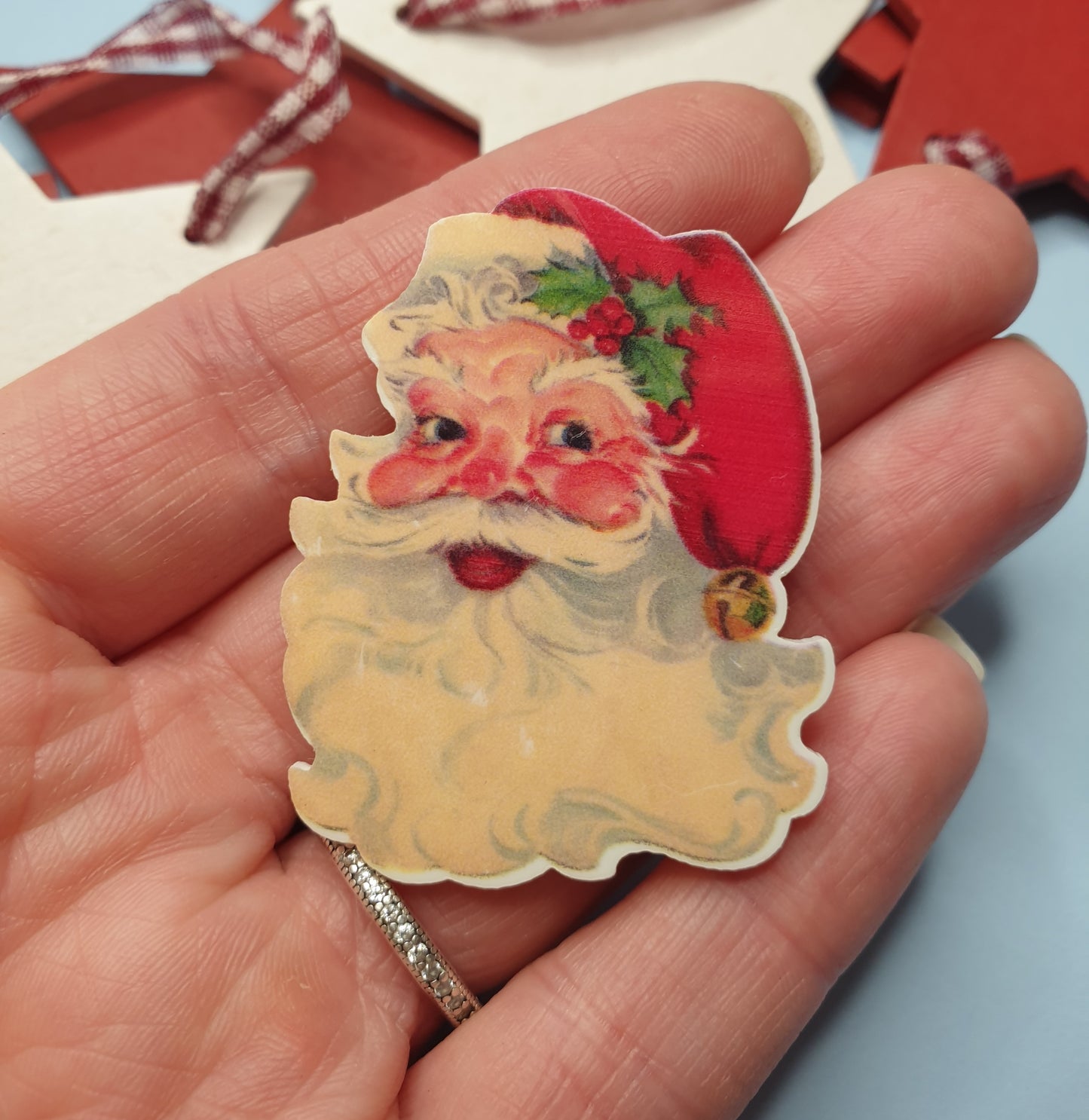 Traditional Classic Style Santa Design Badge