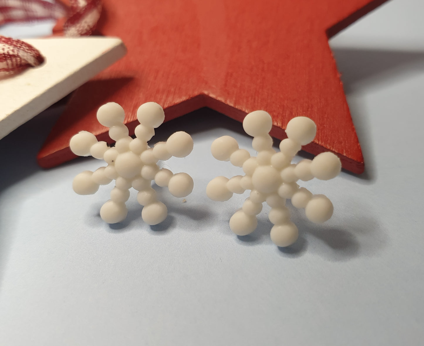 Snowflake Studs. Plastic Nickel Free Posts. Christmas Earrings