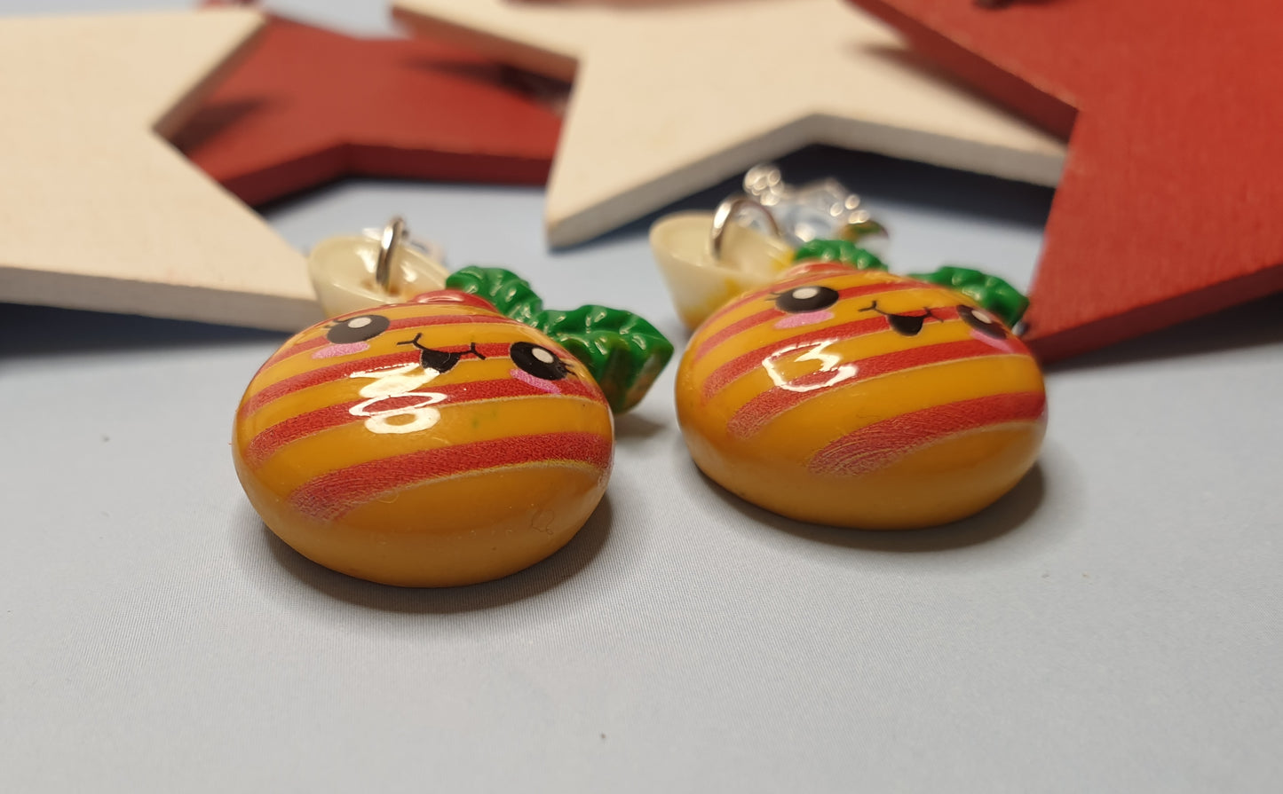 Cute Bauble Earrings. Christmas Earrings. Nickel Free Wires or Clip Ons