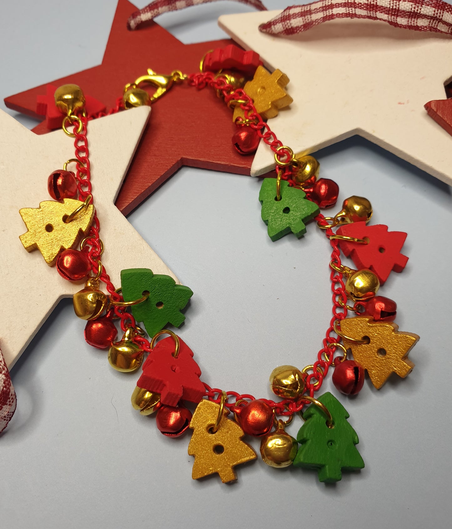 Wooden Christmas Tree Bracelet