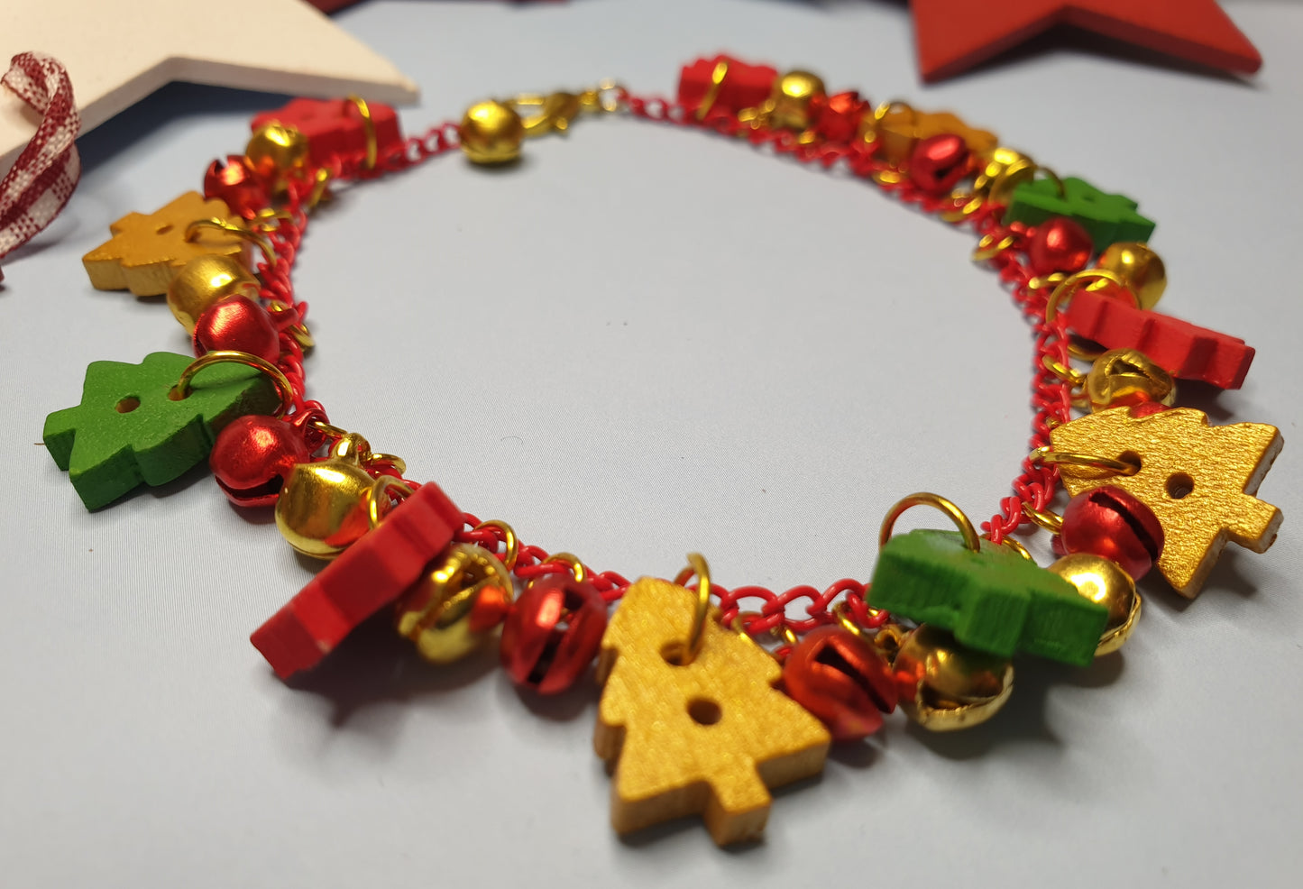 Wooden Christmas Tree Bracelet