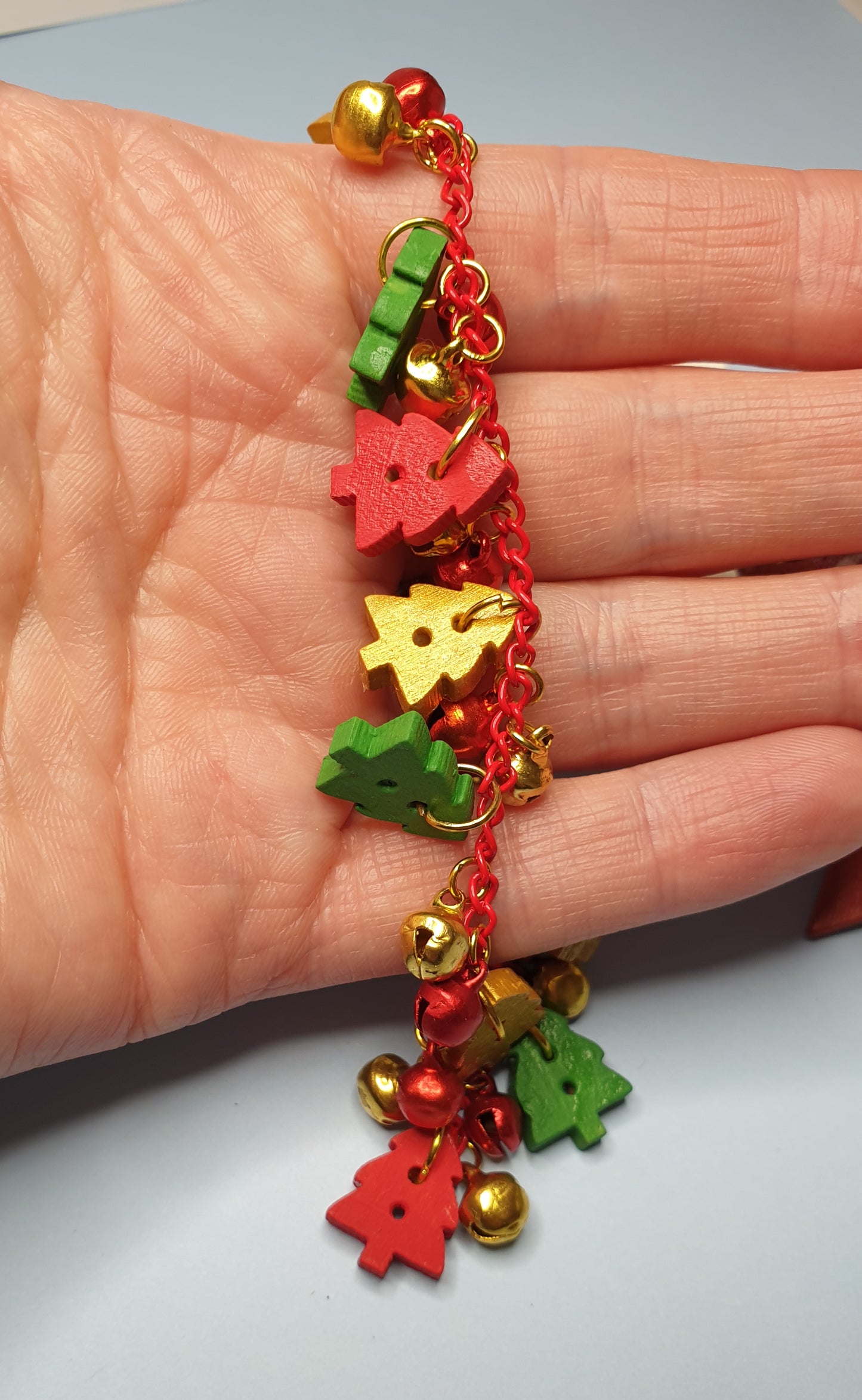 Wooden Christmas Tree Bracelet