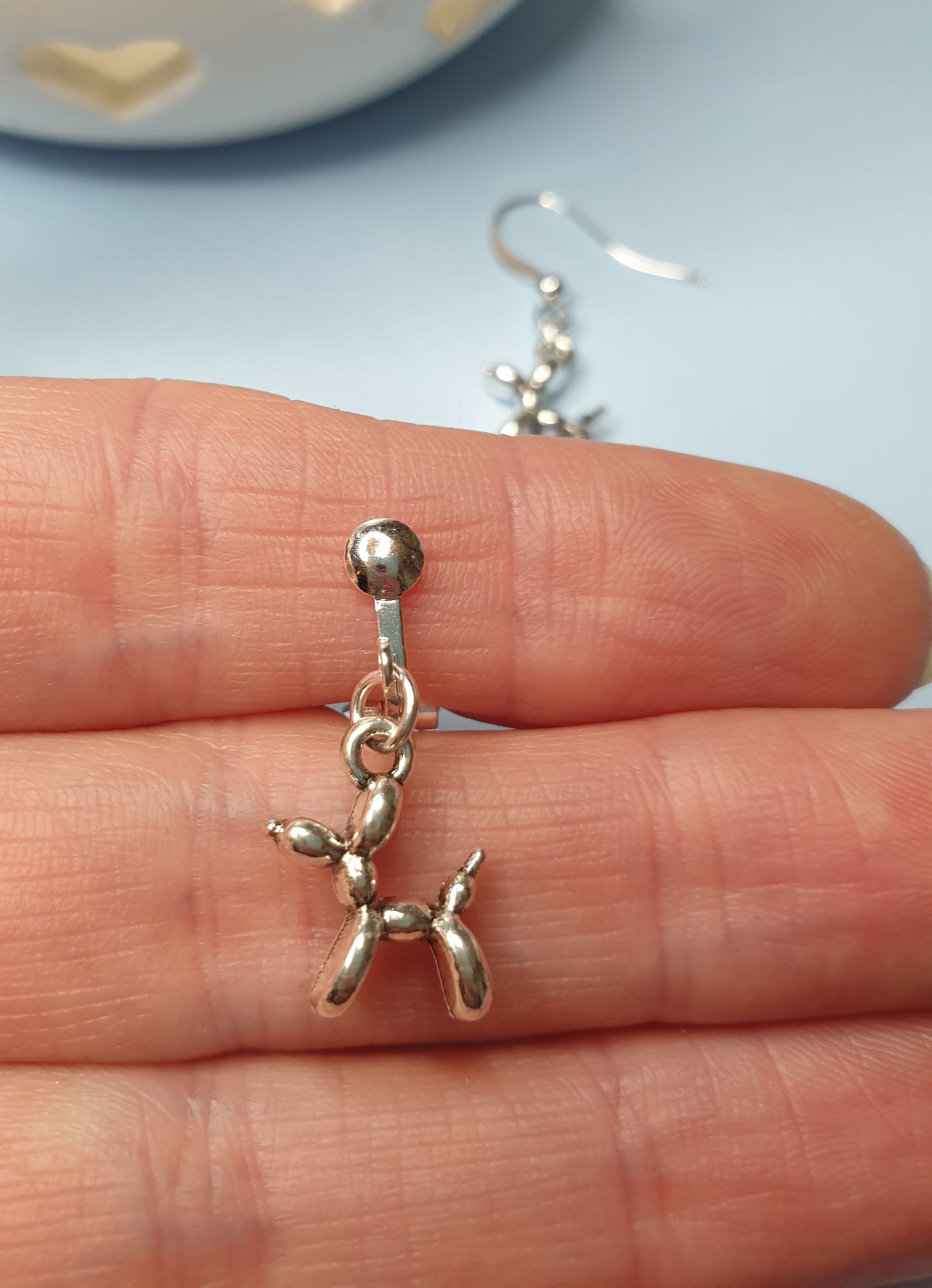 Balloon Animal Dog Earrings.  Nickel Free Wires or Clip Ons