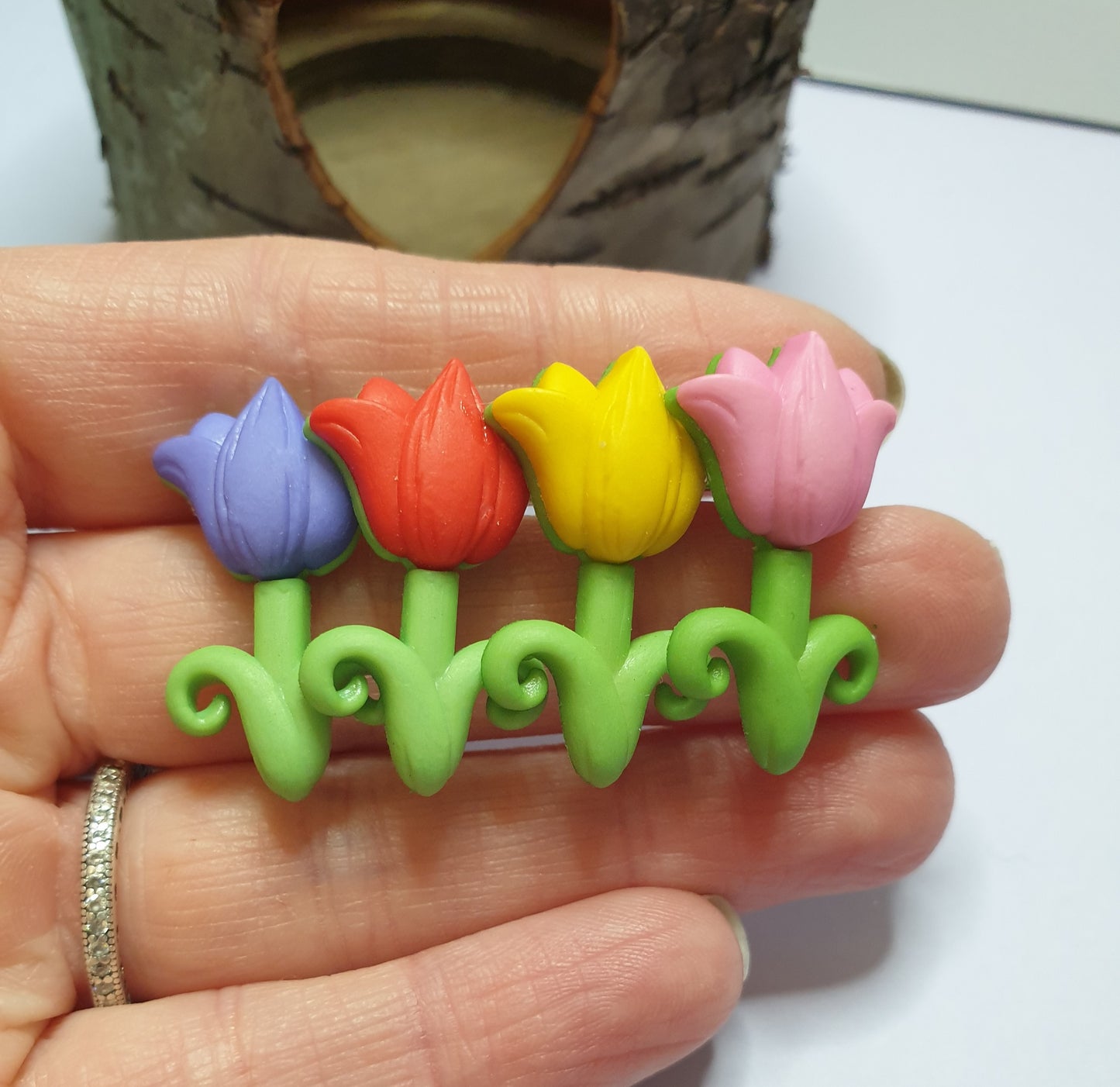 Tulip Brooch. Unique, One of a Kind Spring Flower Brooch