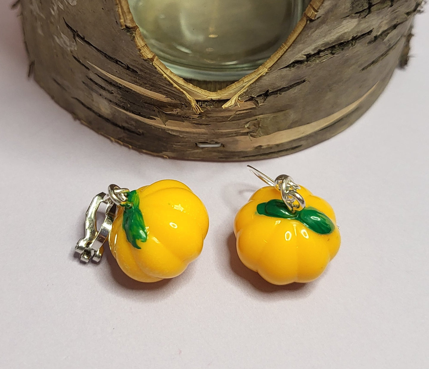 3D Pumpkin Earrings. Halloween Jewellery. Nickel Free Wires or Clip On.