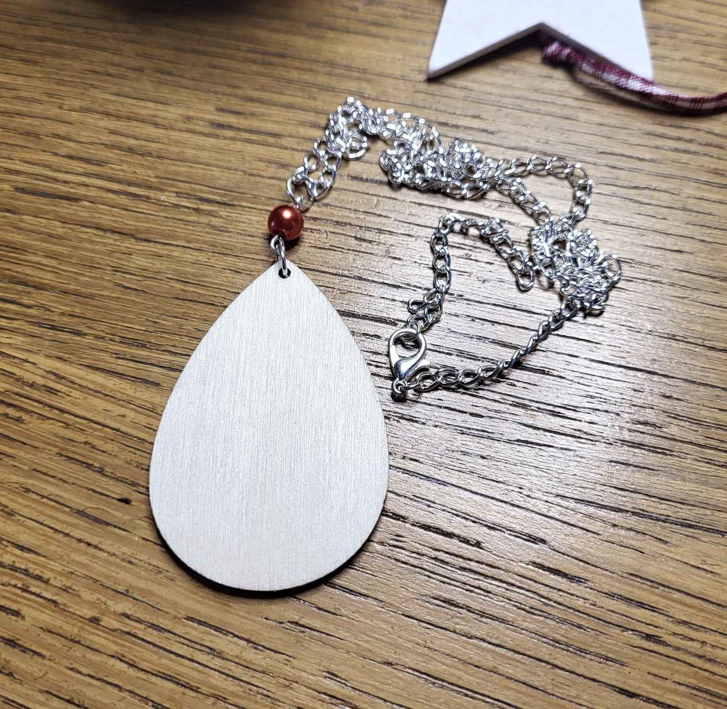 Wooden Rudolph Statement Christmas Necklace. One of a Kind.