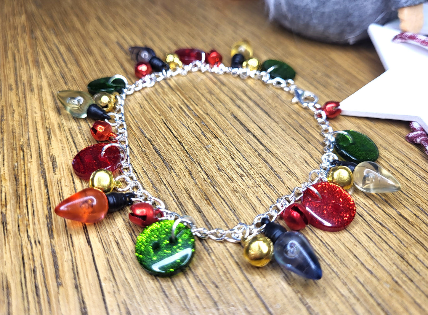 Christmas Lights Charm Bracelet. One of a Kind