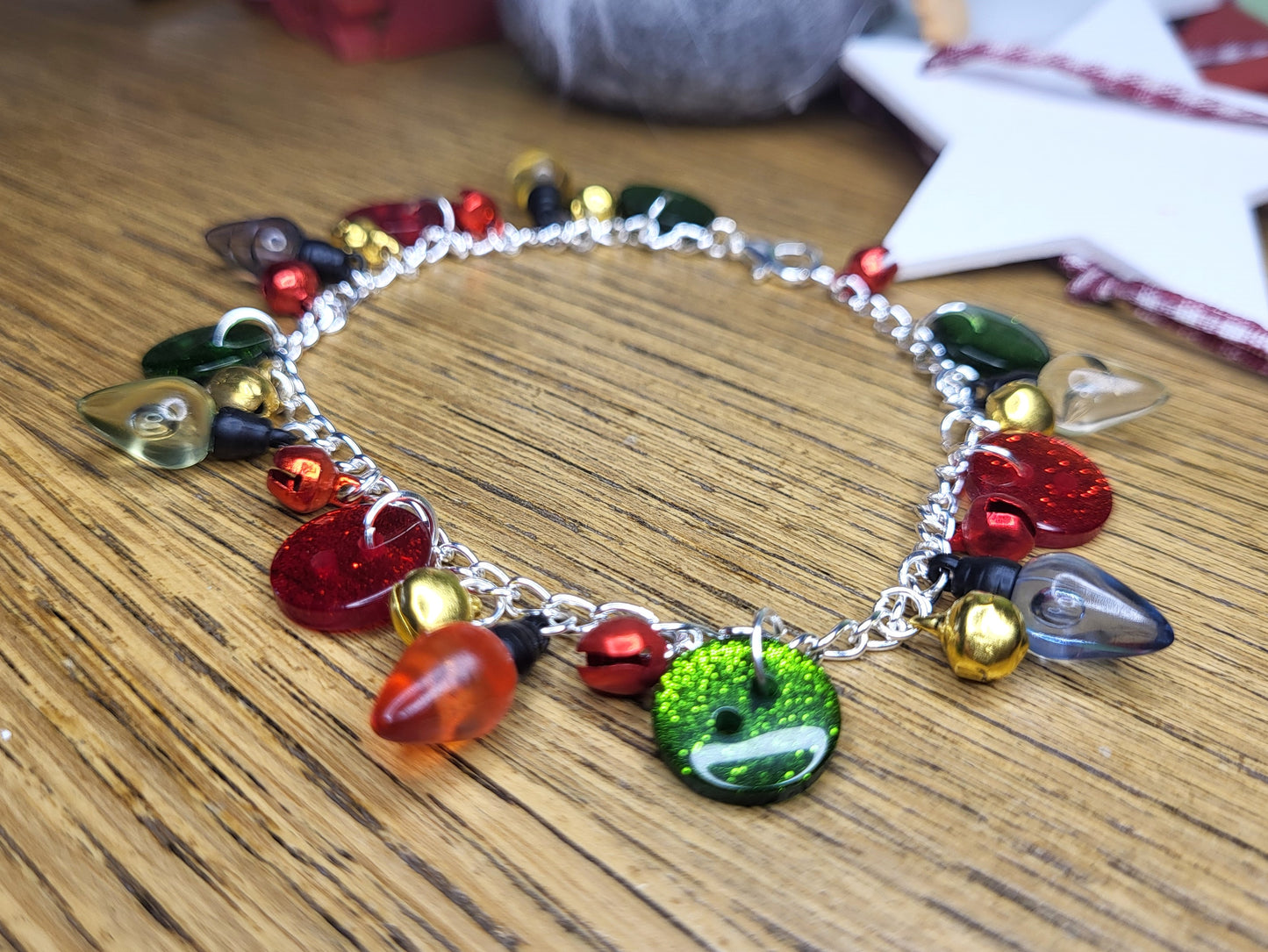 Christmas Lights Charm Bracelet. One of a Kind