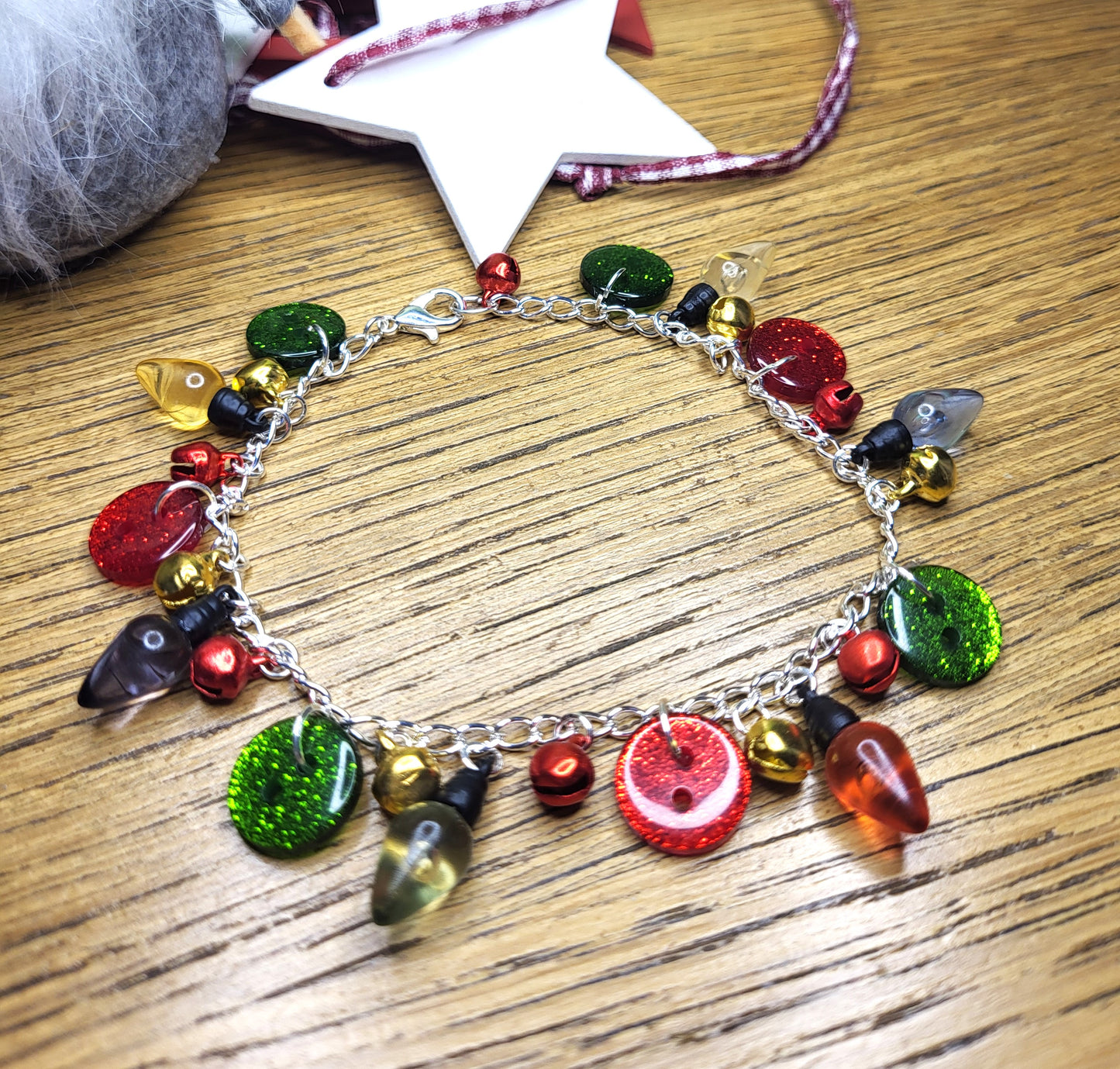 Christmas Lights Charm Bracelet. One of a Kind