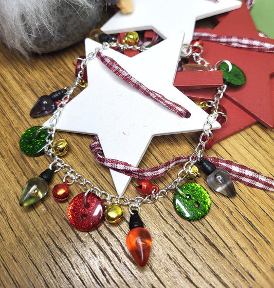 Christmas Lights Charm Bracelet. One of a Kind