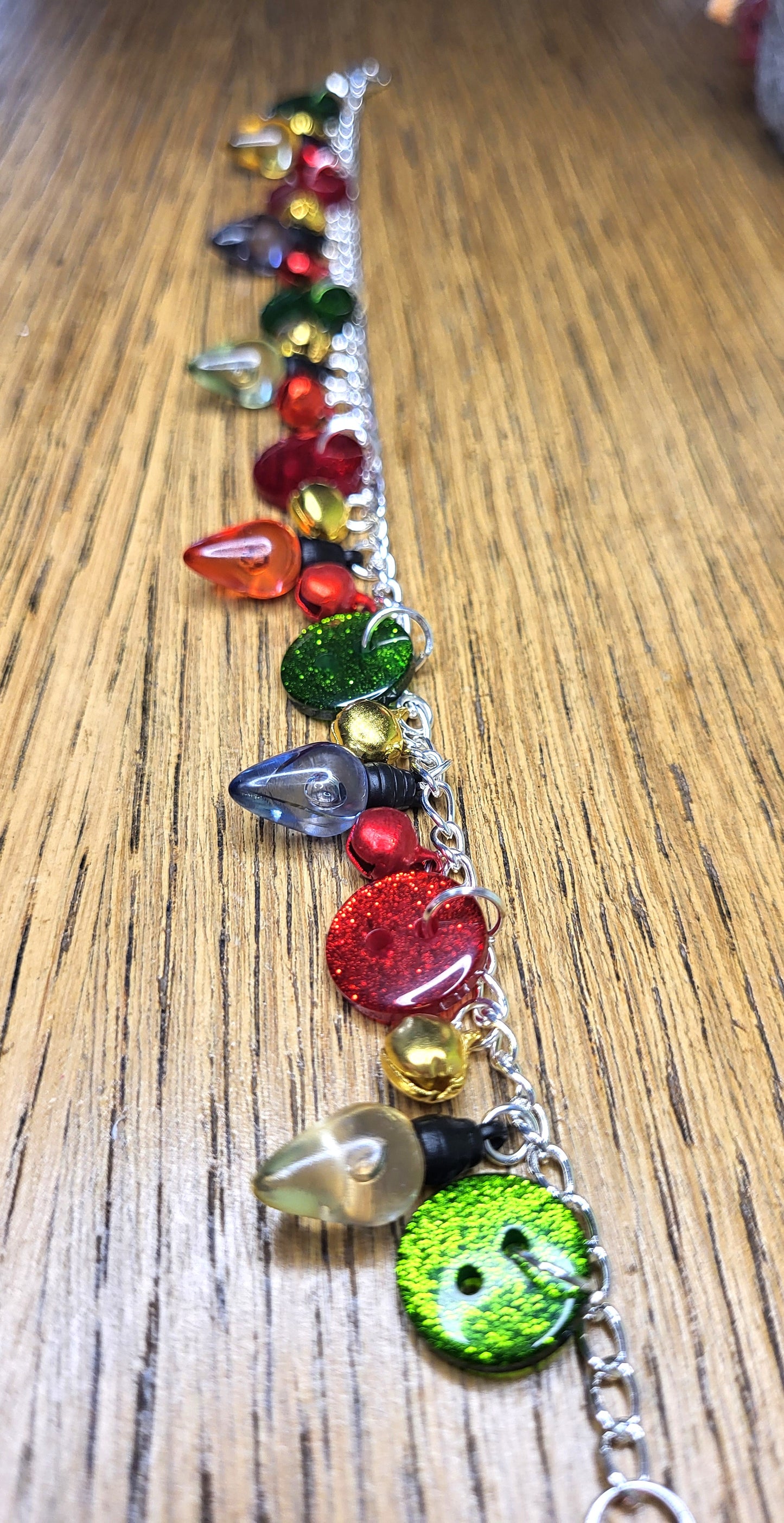 Christmas Lights Charm Bracelet. One of a Kind