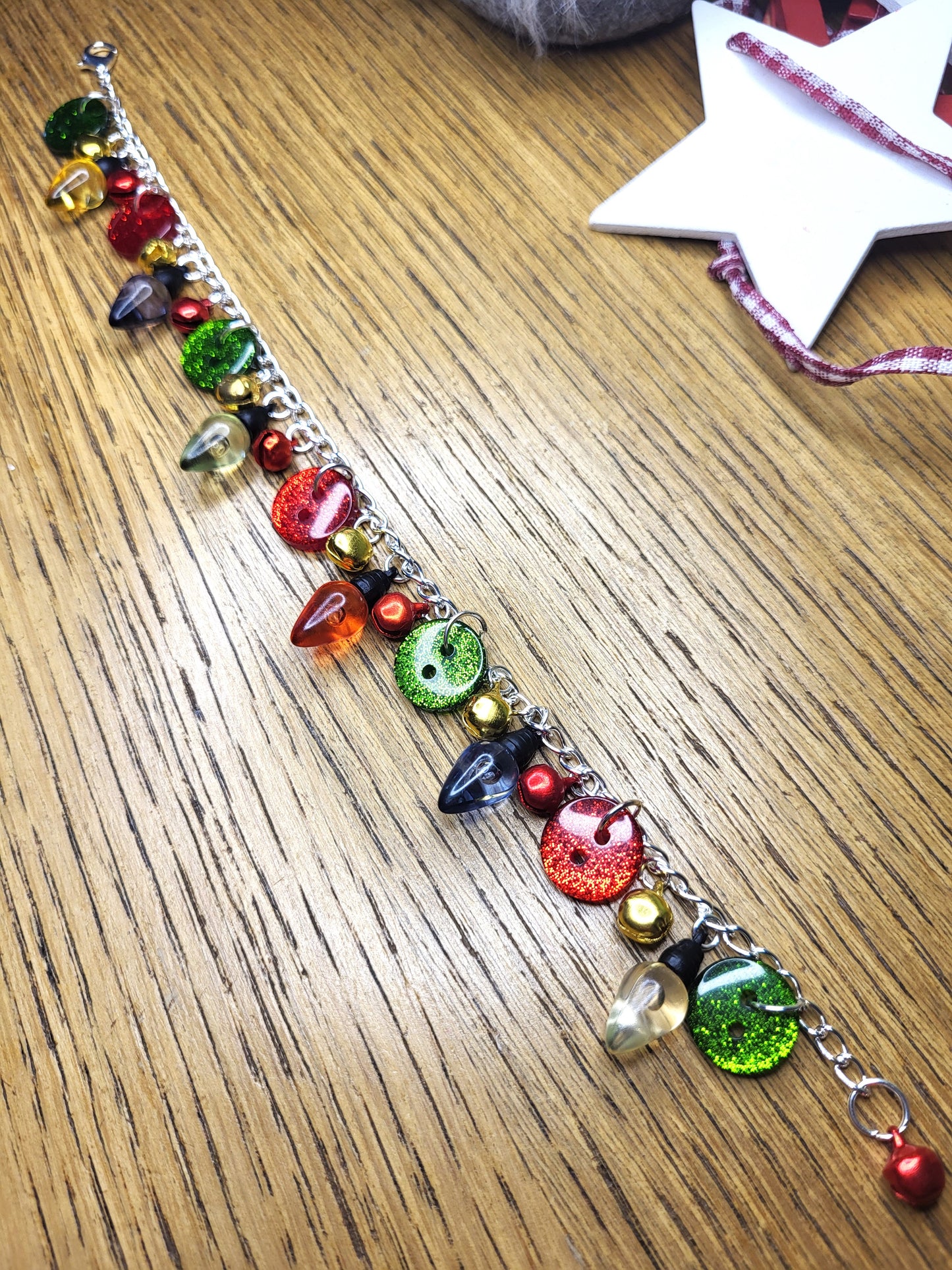 Christmas Lights Charm Bracelet. One of a Kind