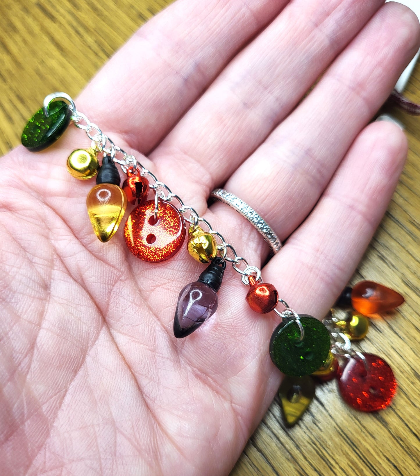 Christmas Lights Charm Bracelet. One of a Kind