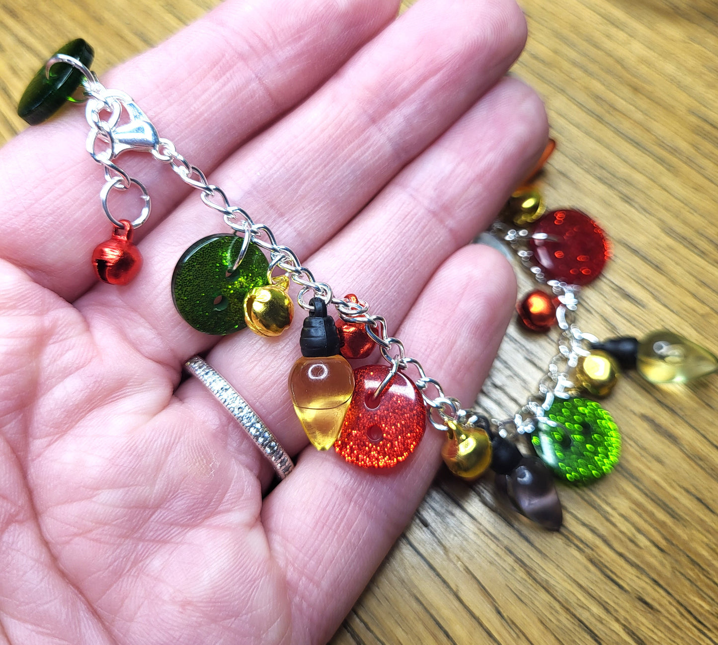 Christmas Lights Charm Bracelet. One of a Kind