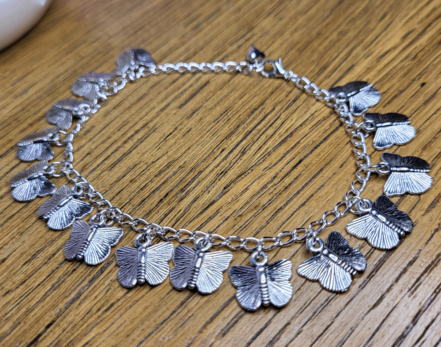 Butterfly Silver Tone Charm Bracelet. One of a Kind