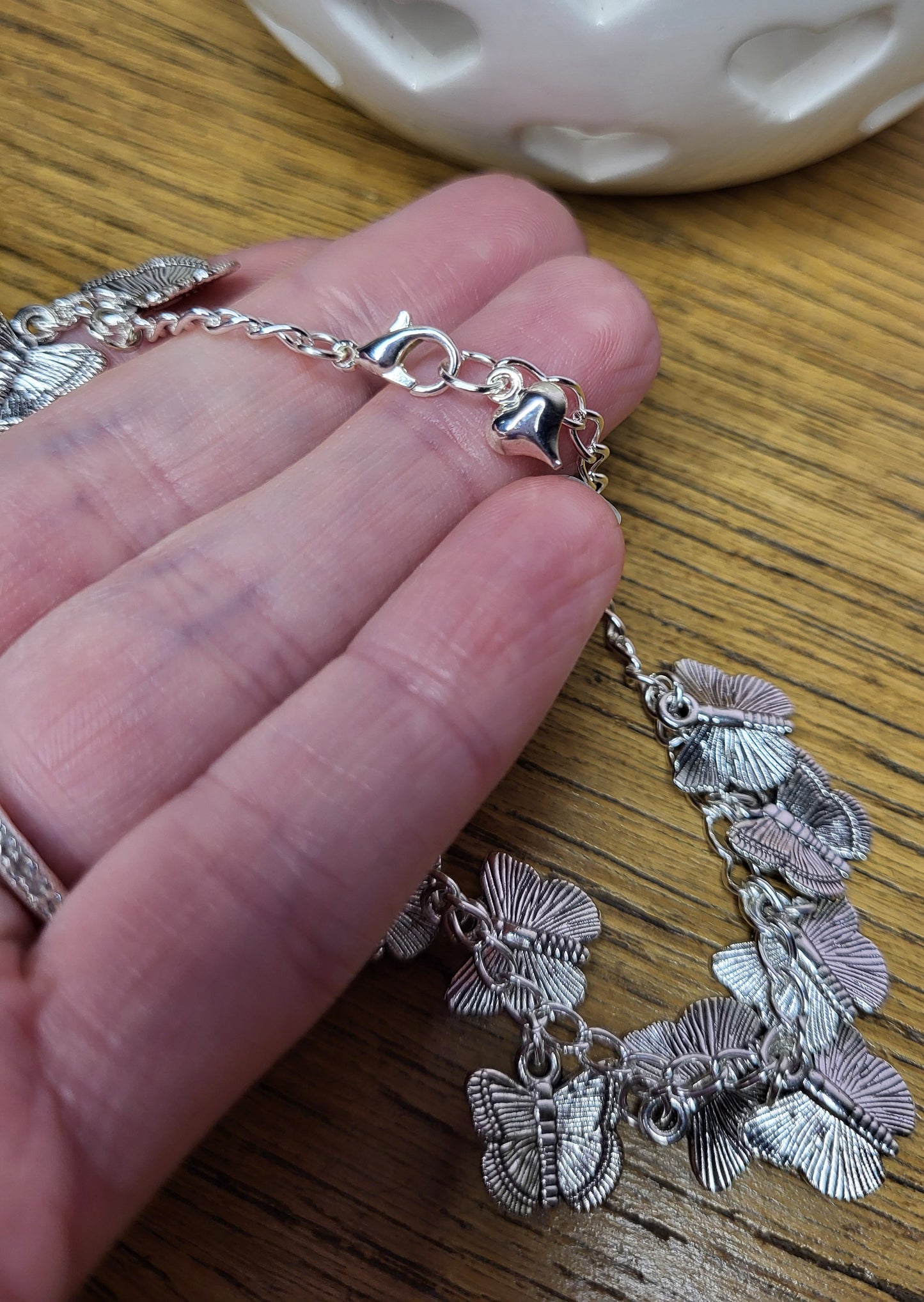 Butterfly Silver Tone Charm Bracelet. One of a Kind