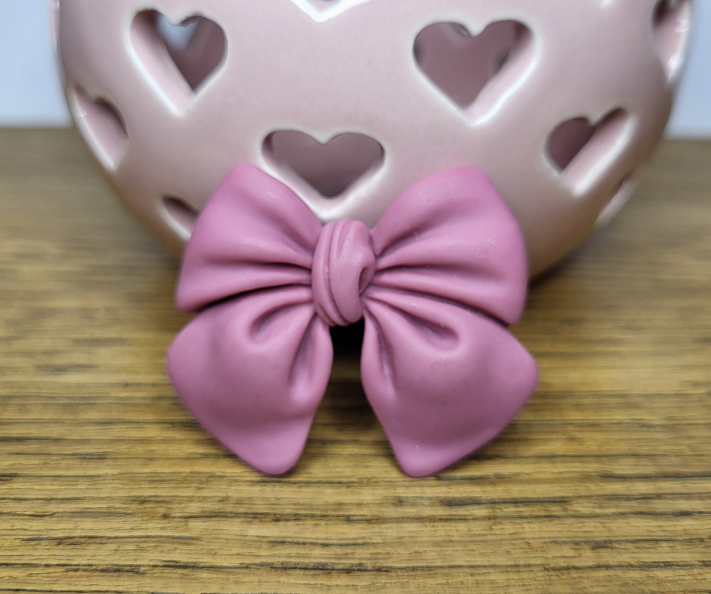 Dusky Pink Bow Brooch. One of a Kind