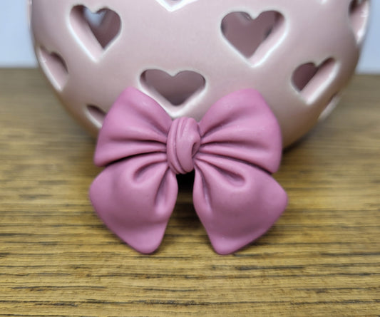 Dusky Pink Bow Brooch. One of a Kind