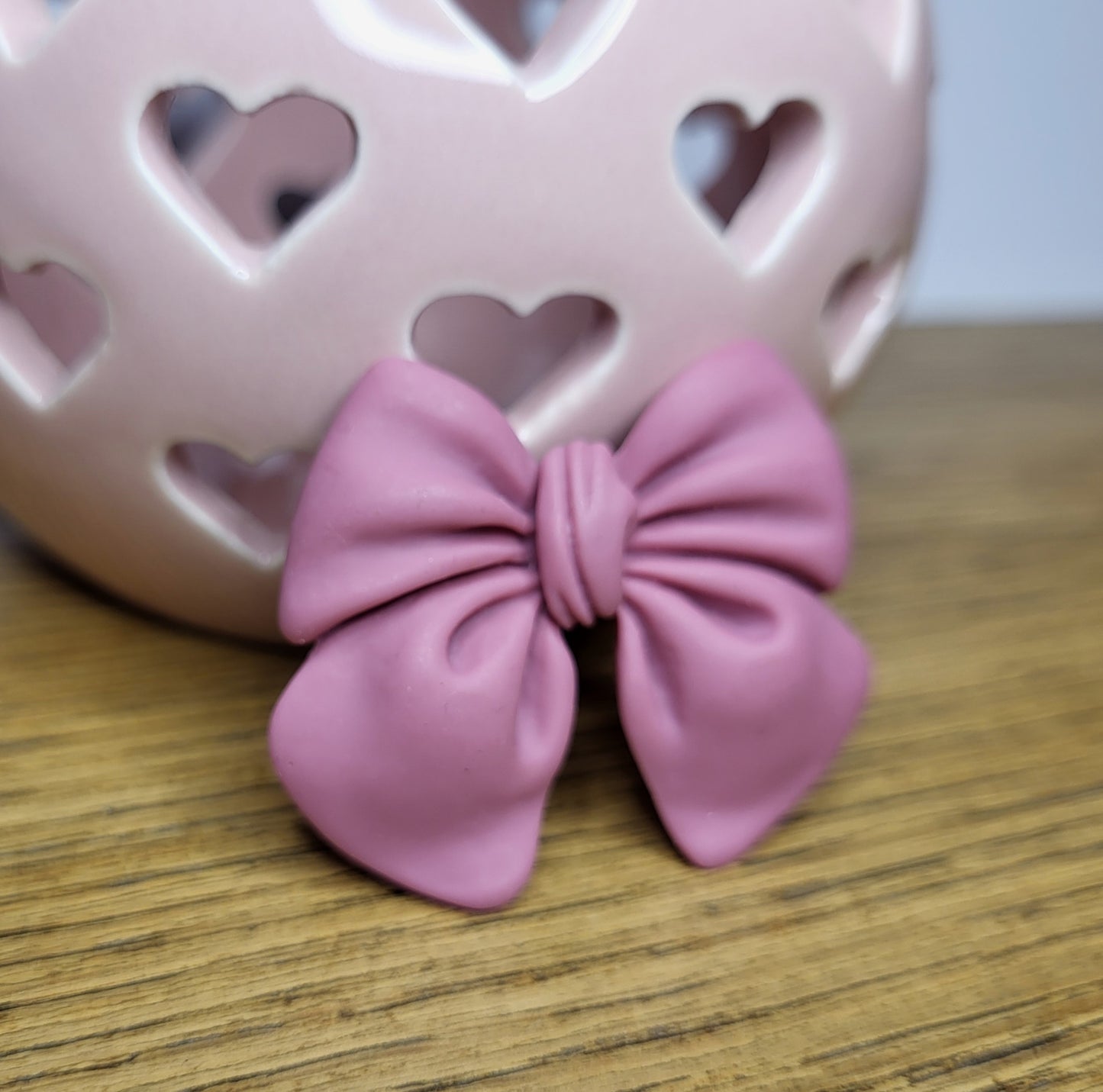 Dusky Pink Bow Brooch. One of a Kind