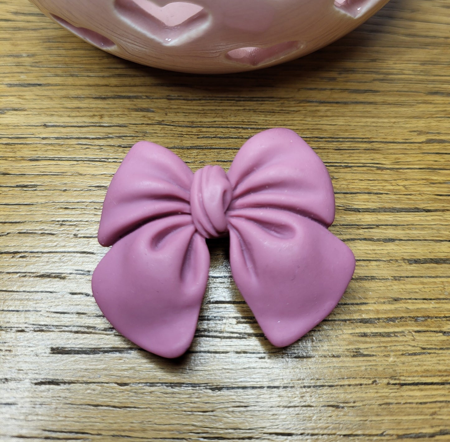 Dusky Pink Bow Brooch. One of a Kind