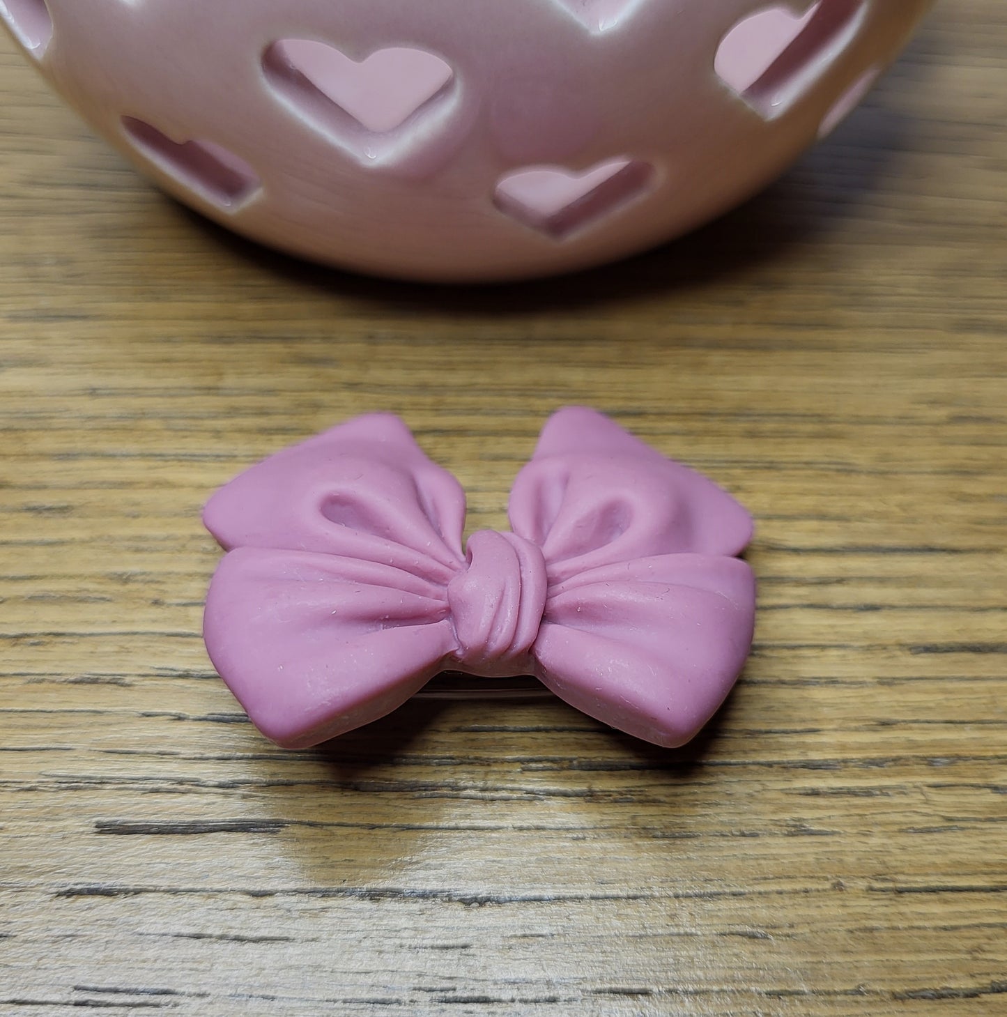 Dusky Pink Bow Brooch. One of a Kind