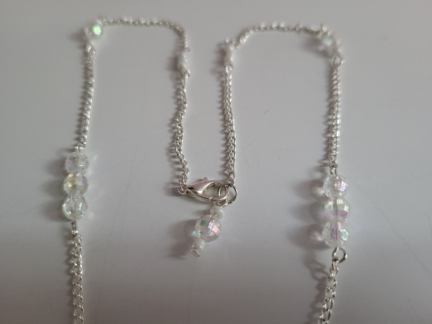 Silver Tone 'Love' Necklace with Beaded Detail. One of a Kind