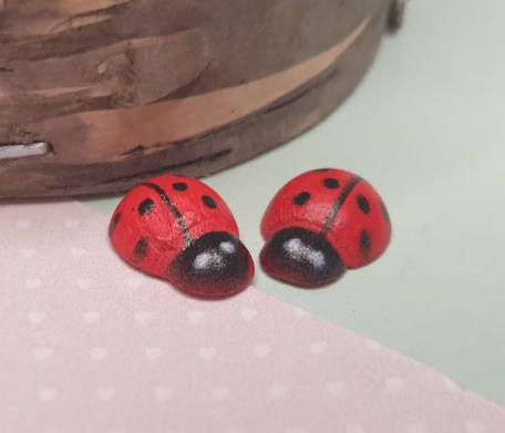 Small Ladybird Ladybug Stud Earrings. Clip On, Hypoallergenic, Allergy, Nickel, Lead Free. Wildlife, Insect, Animals, Garden Creature, Bug