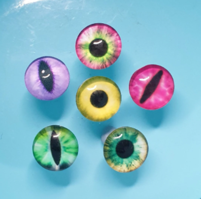 Glass Eye Stud Earrings. Cats Eye. Eye Ball.  Hypoallergenic, Allergy, Lead, Nickel Free. Gift. Spooky, Halloween, Unusual