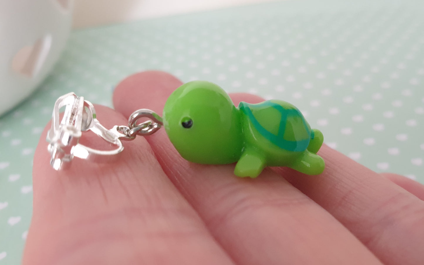 Green Turtle Earrings. Turtle Earrings. Tortoise Earrings. Nickel Free Earrings. Clip On Earrings. Turtle Lover. Turtle Gift. Tortoise Gift