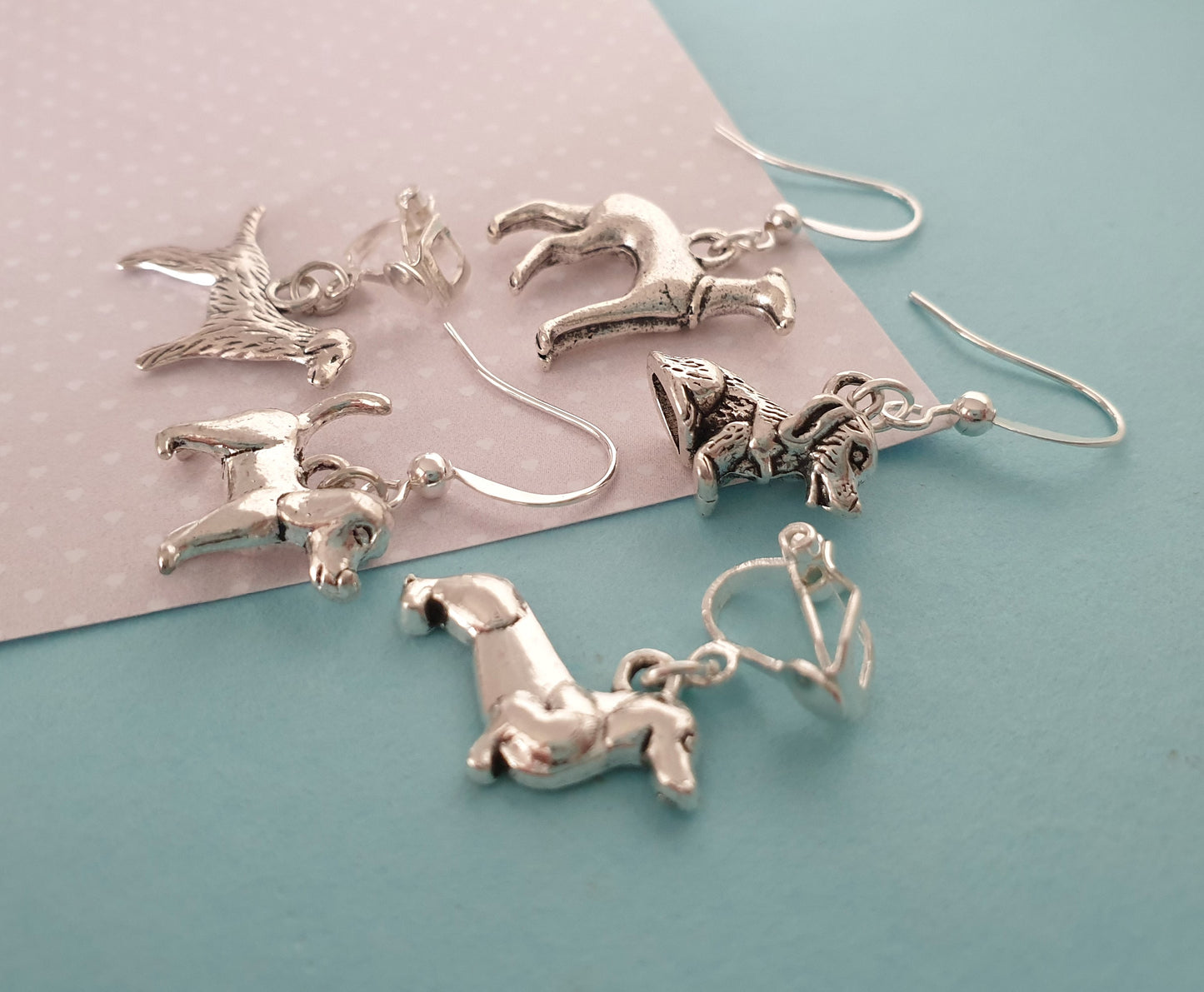 Dog Earrings. Nickel Free Earrings. Clip On Earrings. Dachshund Lover, Greyhound Lover, Retriever Lover, Puppy Gift, Dog Owner Gift, Dog Mum