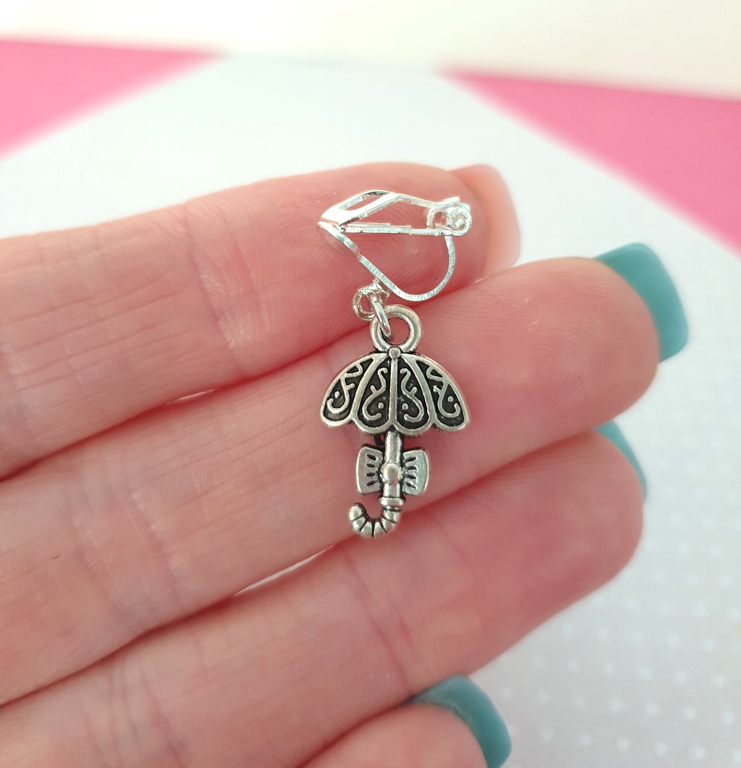 Mary Poppins Style Umbrella Earrings. Nickel Free Earrings. Clip On Earrings. Mary Poppins Earrings. Umbrella Earrings. Quirky Earrings