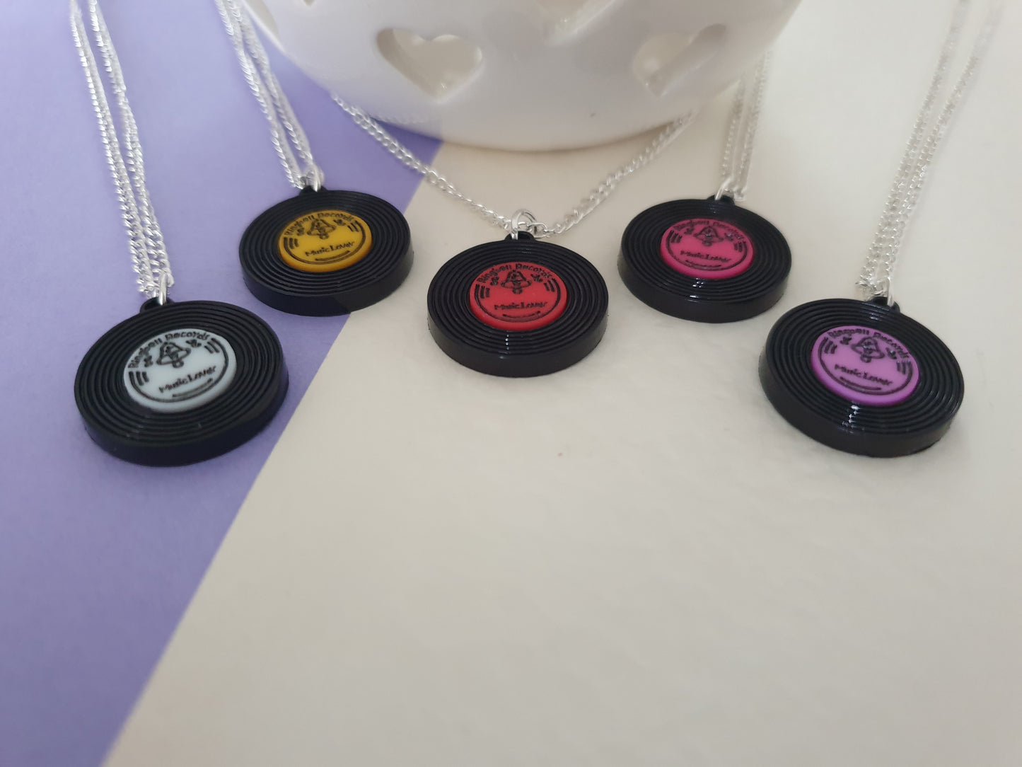 Vinyl Record Necklace. Music Necklace. Music Lover Gift. Musician Gift. Music Jewellery. Music Jewelry. Music Gift. Quirky Necklace