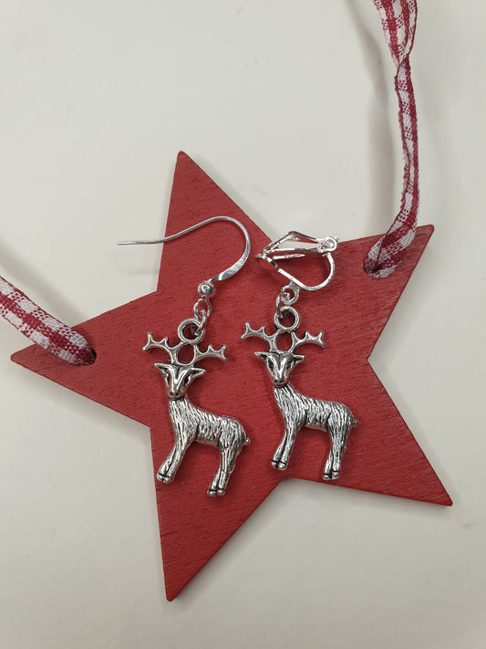 Reindeer Earrings. Christmas Earrings. Rudolph Earrings. Santas Reindeer. Christmas Jewellery. Christmas Jewelryery